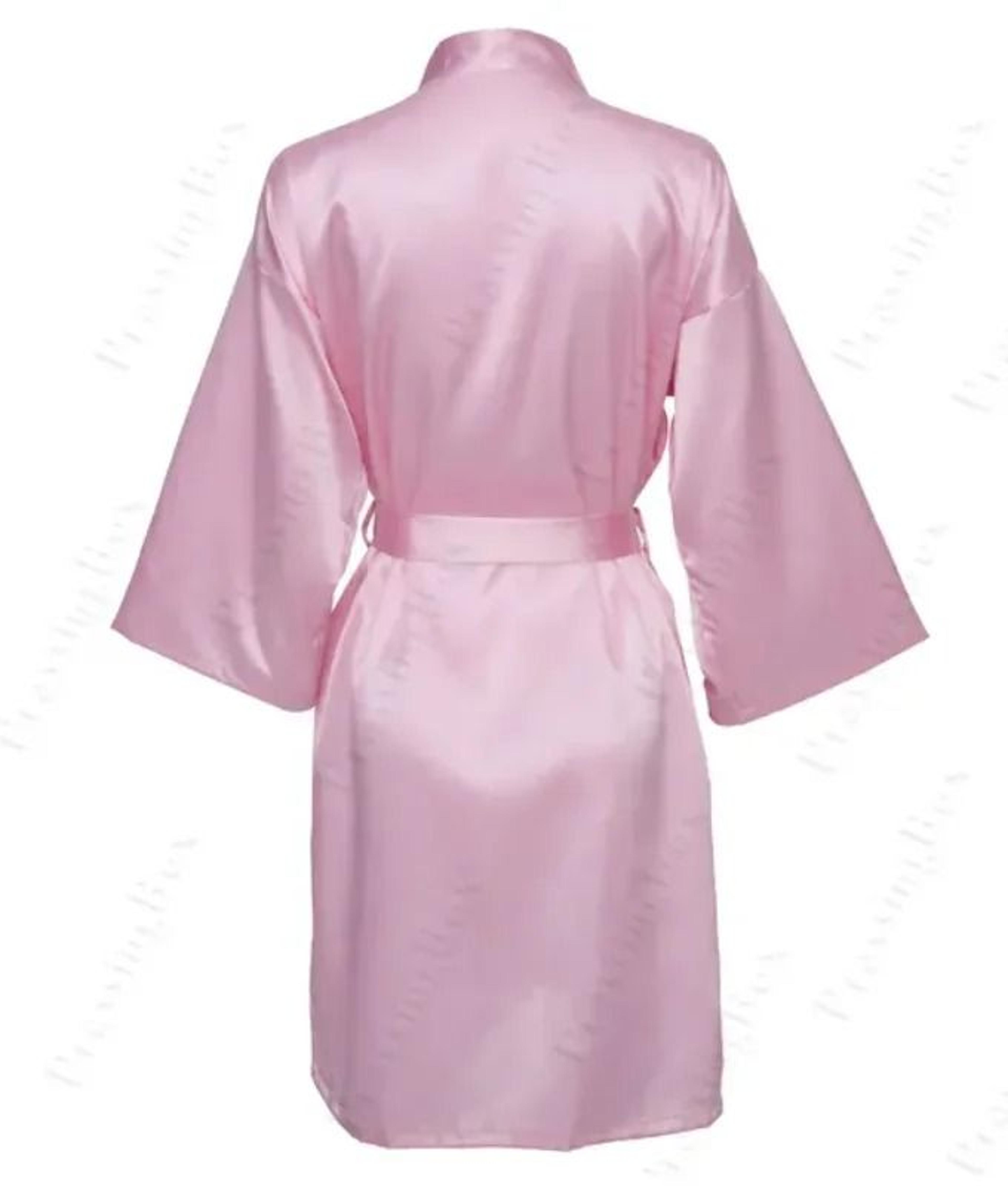 Elegant Solid Satin Night Robe  Professional Half Sleeve VNeck House Robe With Belt 4