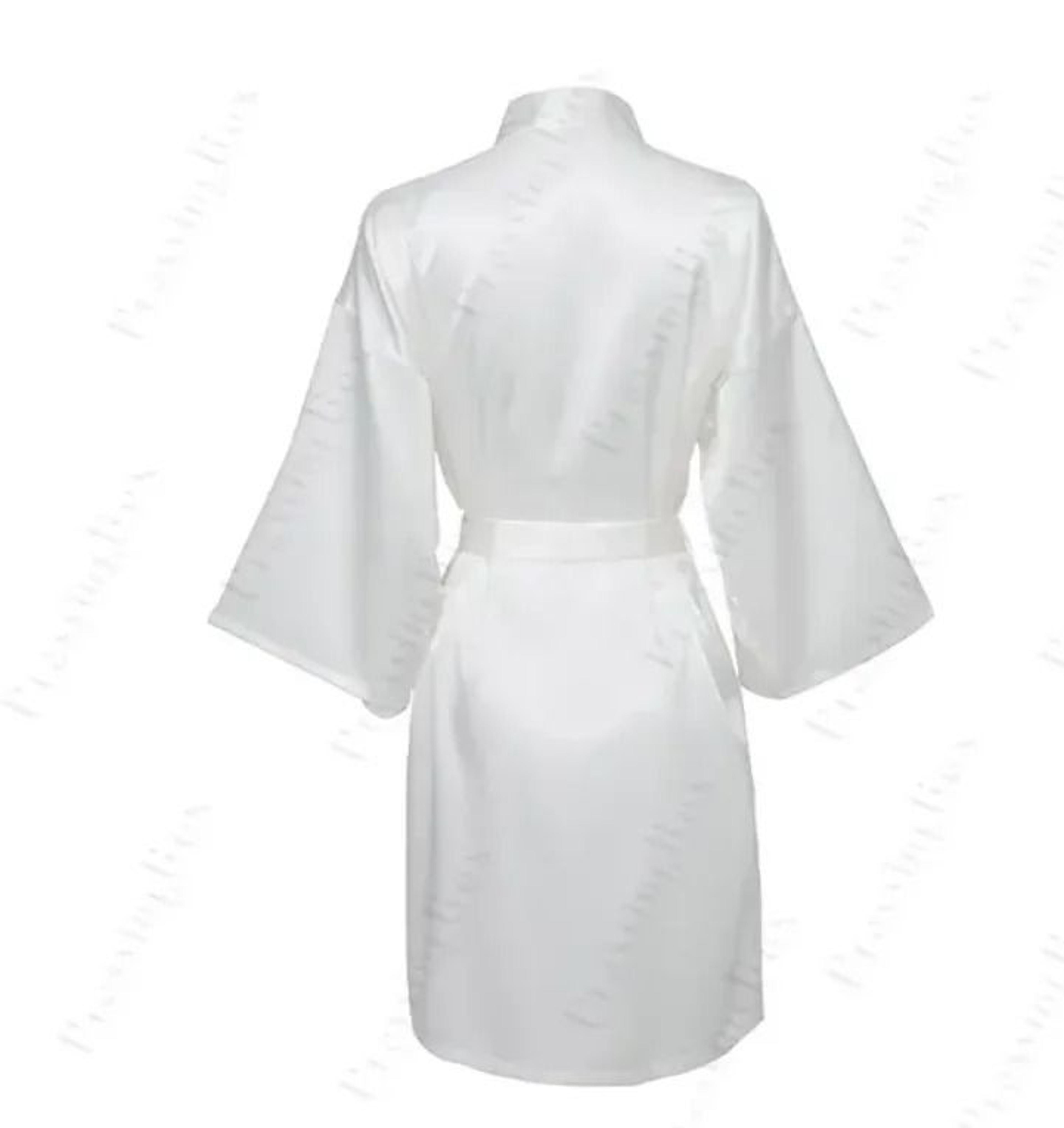 Elegant Solid Satin Night Robe  Professional Half Sleeve VNeck House Robe With Belt 5