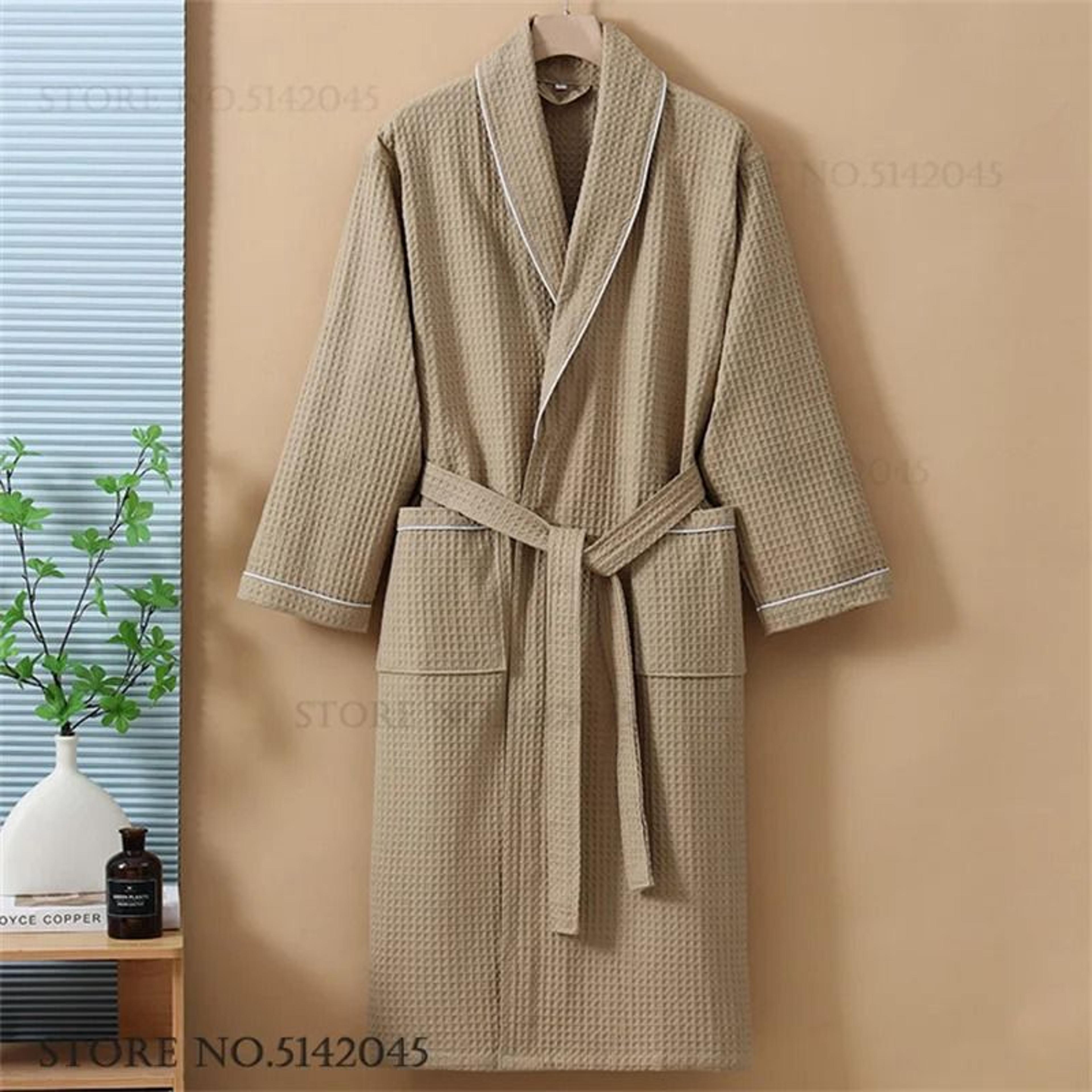 100 Cotton Couple Waffle Robe  Professional Kimono Bathrobe  Casual Summer Loungewear 5