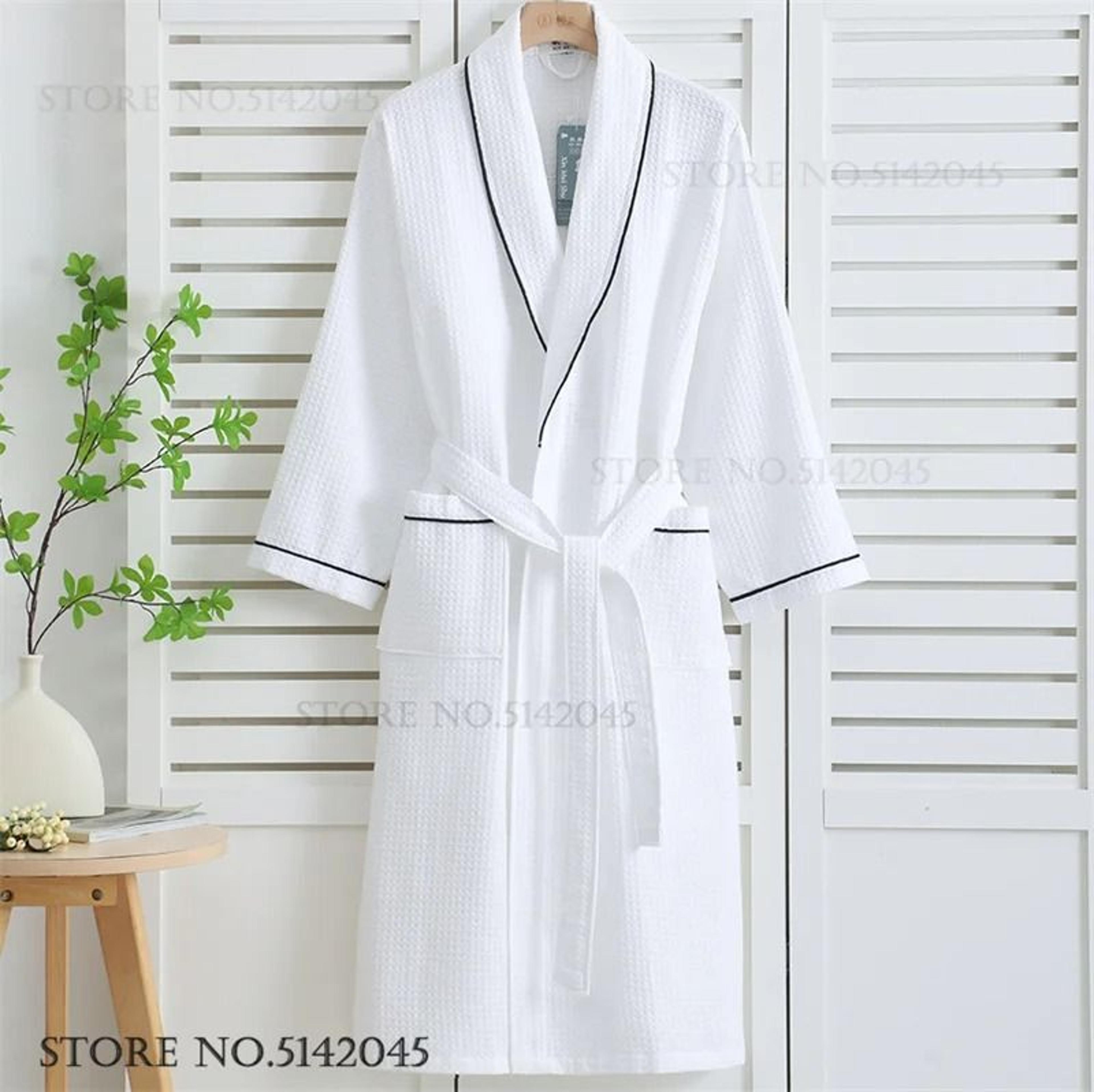 100 Cotton Couple Waffle Robe  Professional Kimono Bathrobe  Casual Summer Loungewear 6