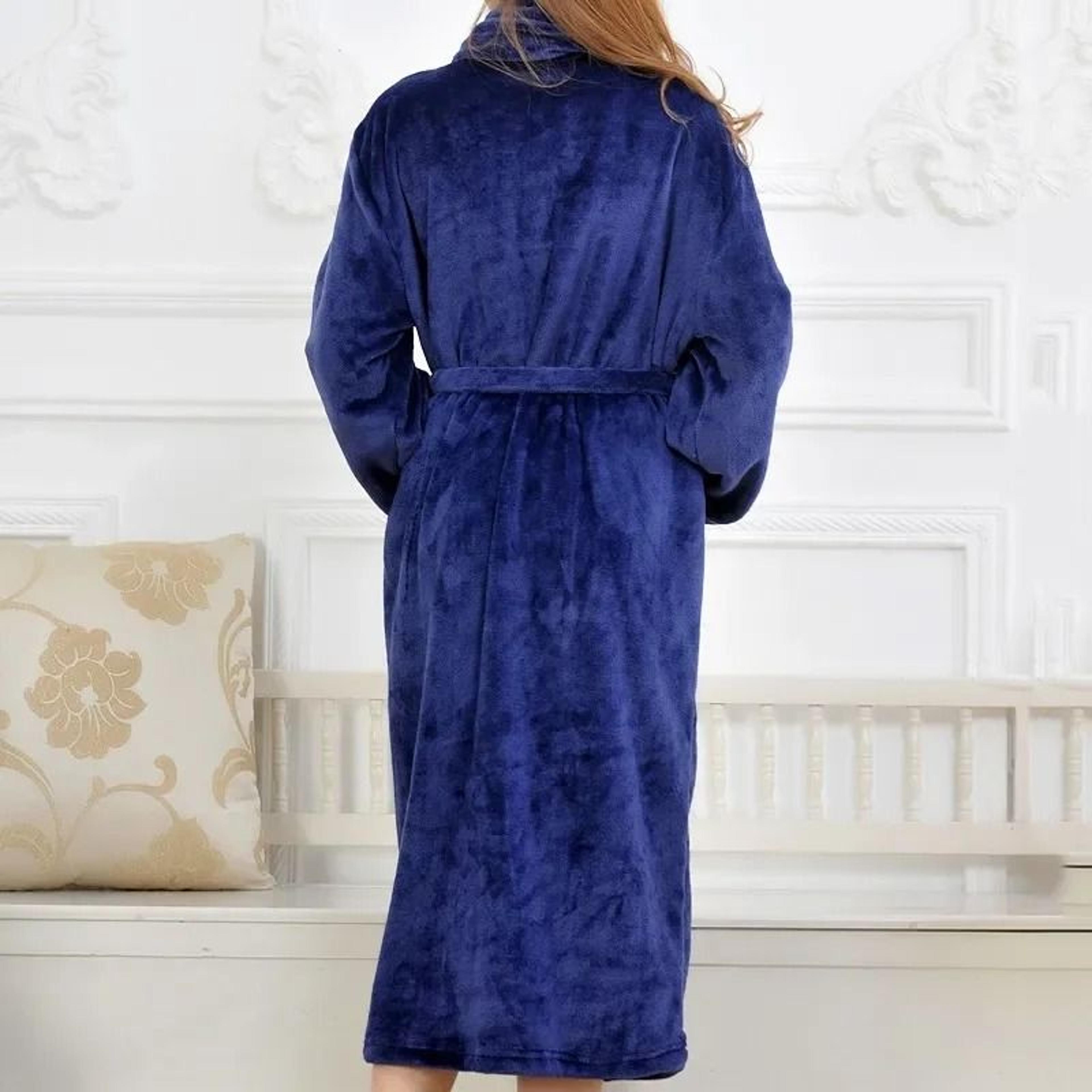 Winter Coral Fleece Long Robe  Professional Thickened Flannel Kimono  Warm Casual Homewear 1
