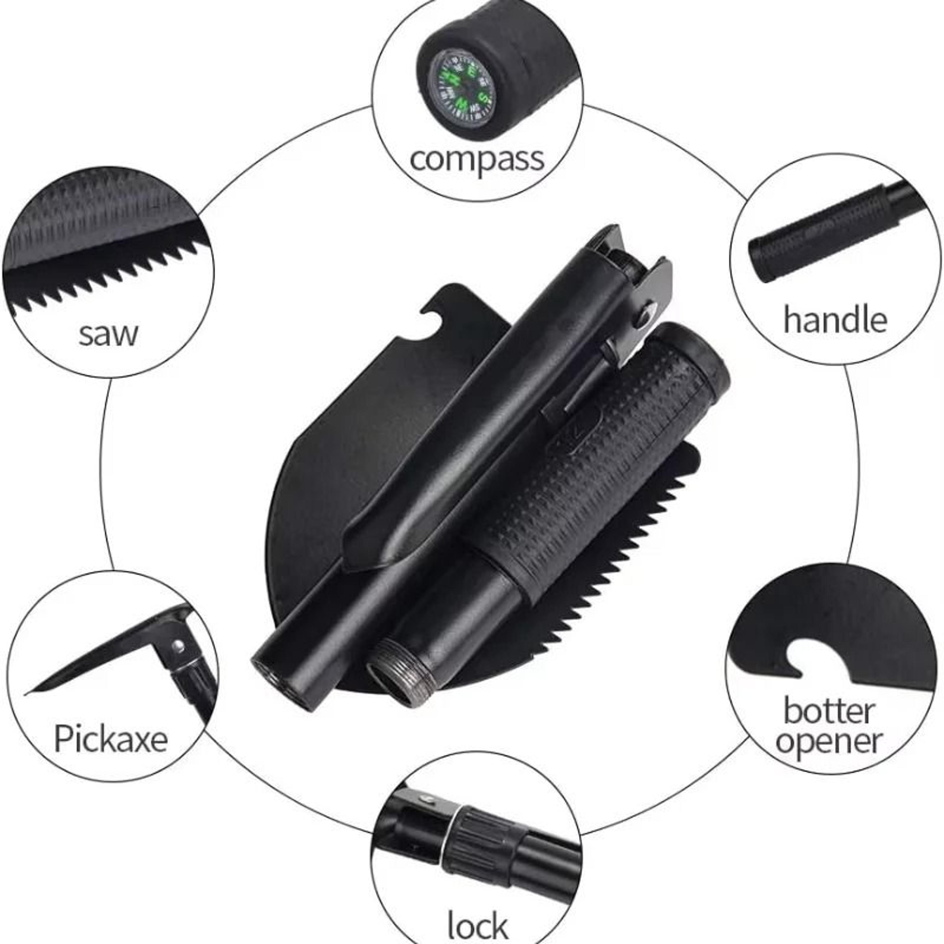 MultiFunction Foldable Camping Shovel  Professional Telescopic Survival Gear For Outdoor Adventure 5