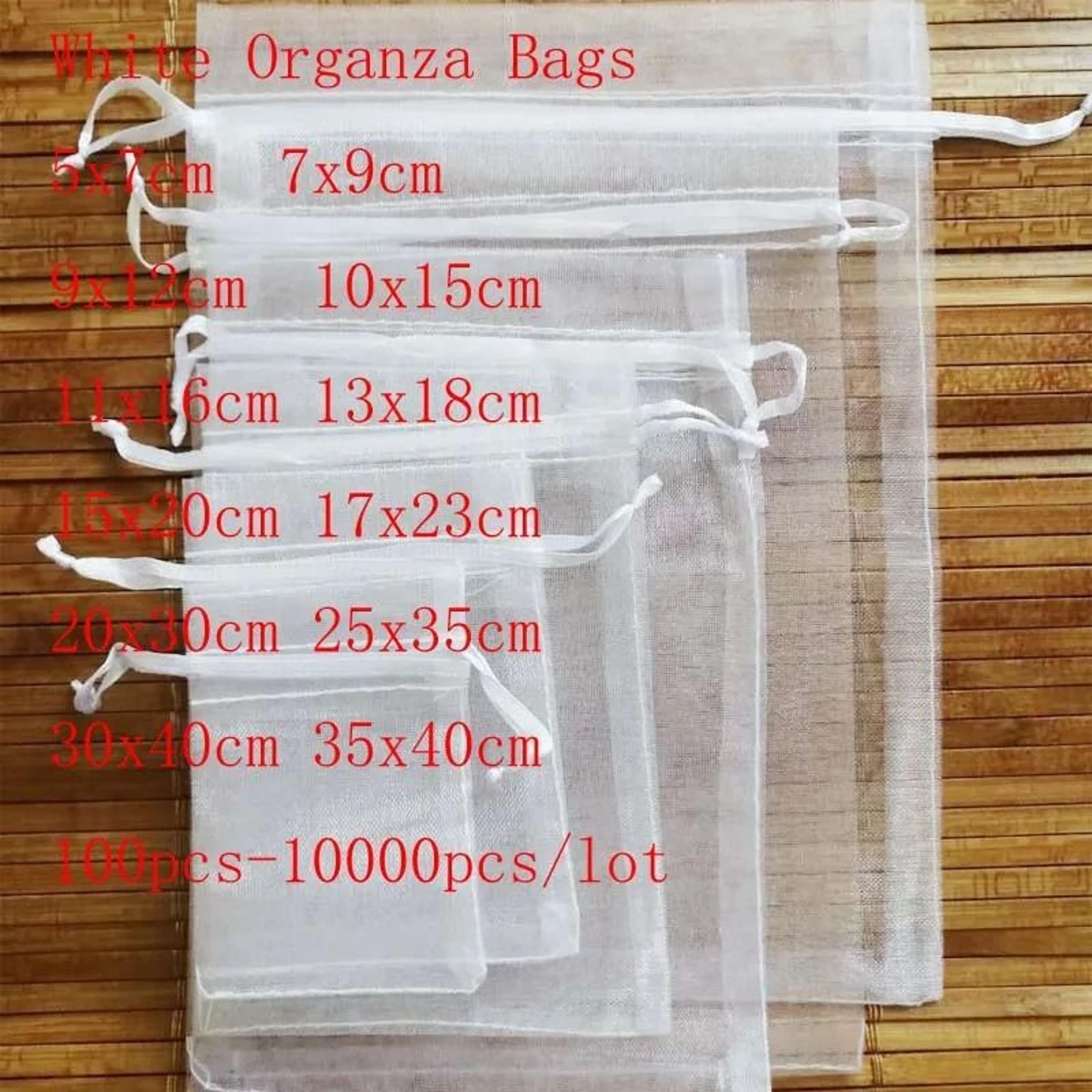 white drawstring organza bags – high-performance jewelry package & small wedding gift pouches