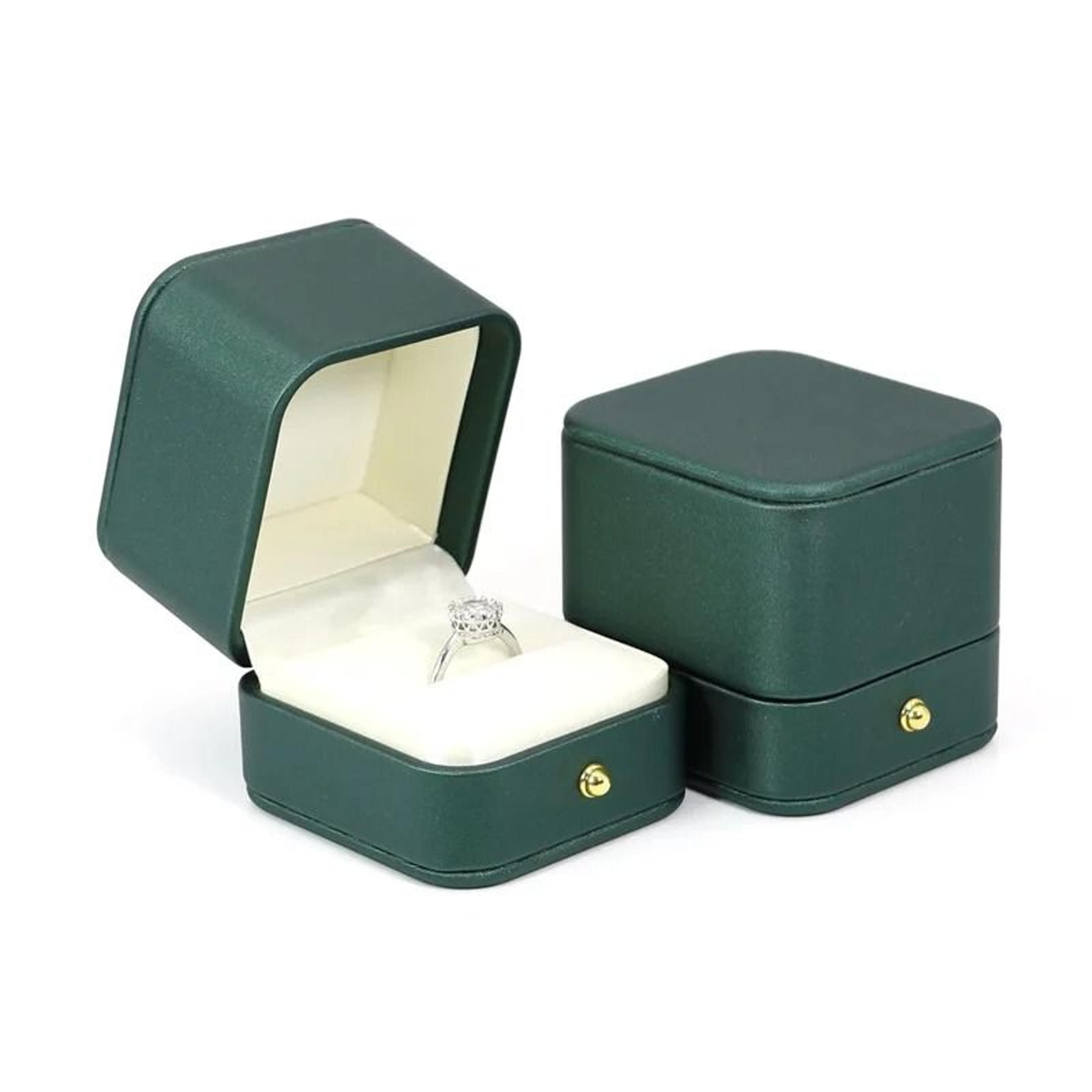 Vintage Double Slots Jewelry Box  HighPerformance PU Leather Case For Wedding Proposal  Engagement  1