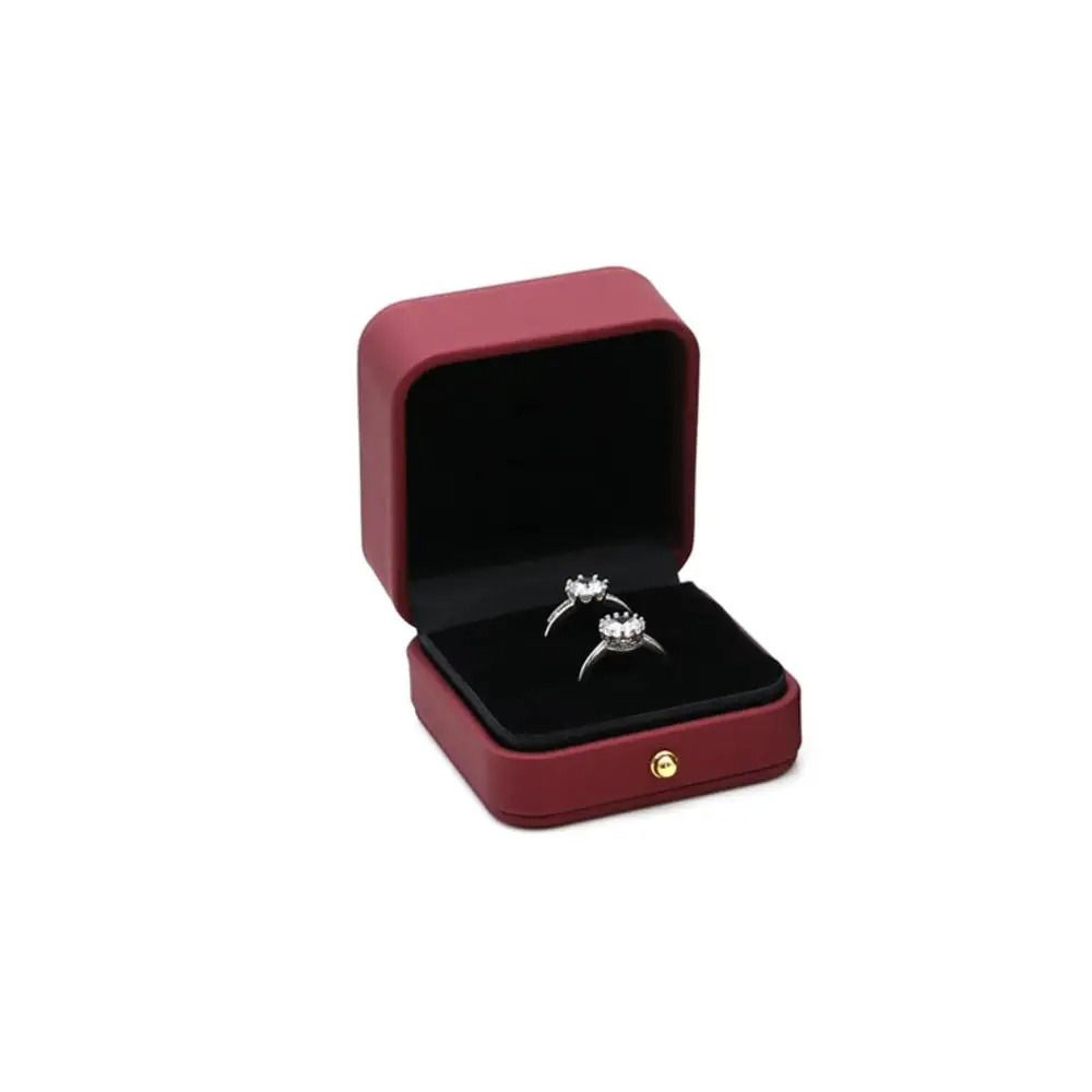 Vintage Double Slots Jewelry Box  HighPerformance PU Leather Case For Wedding Proposal  Engagement  8