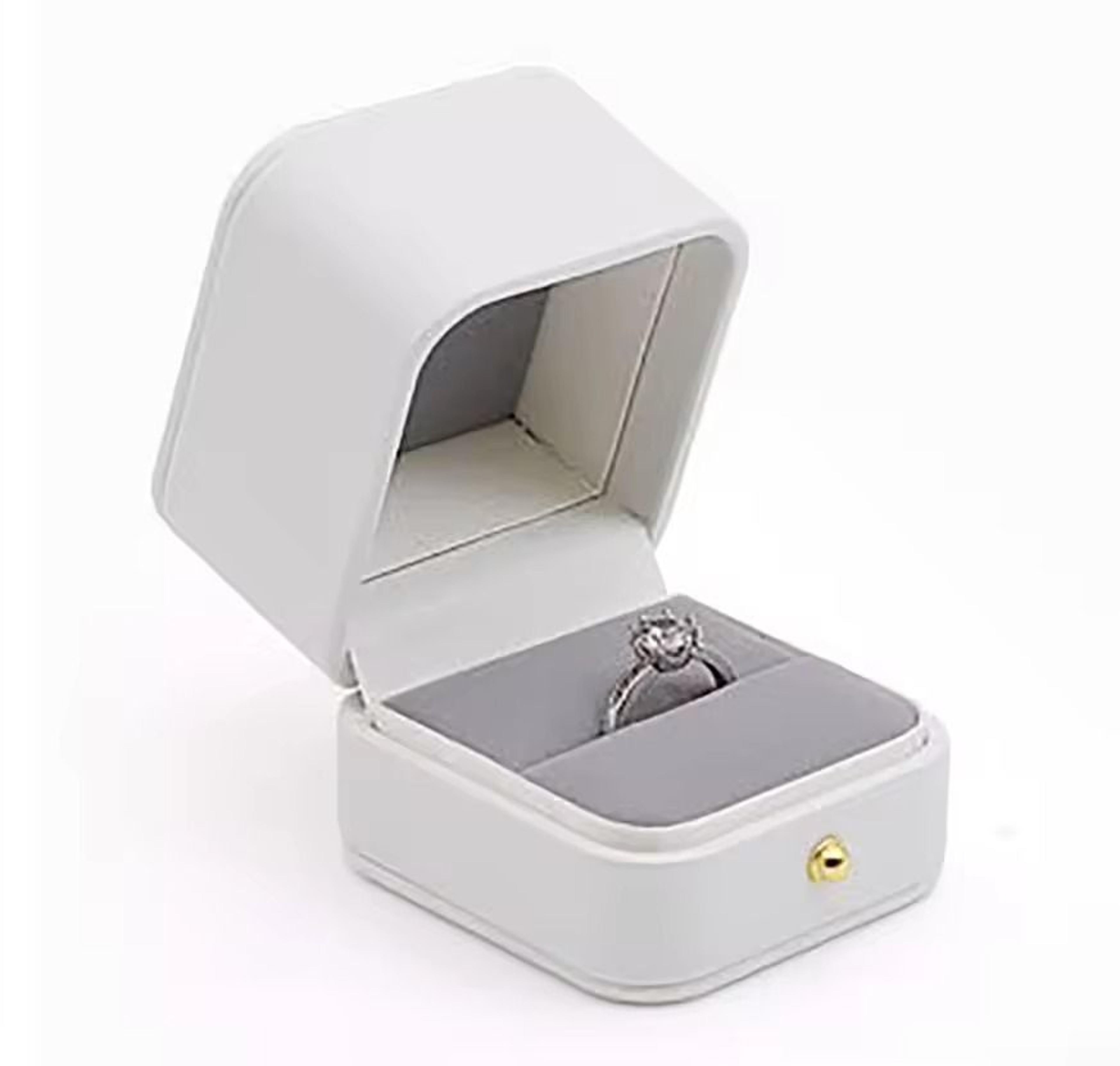 Vintage Double Slots Jewelry Box  HighPerformance PU Leather Case For Wedding Proposal  Engagement  22