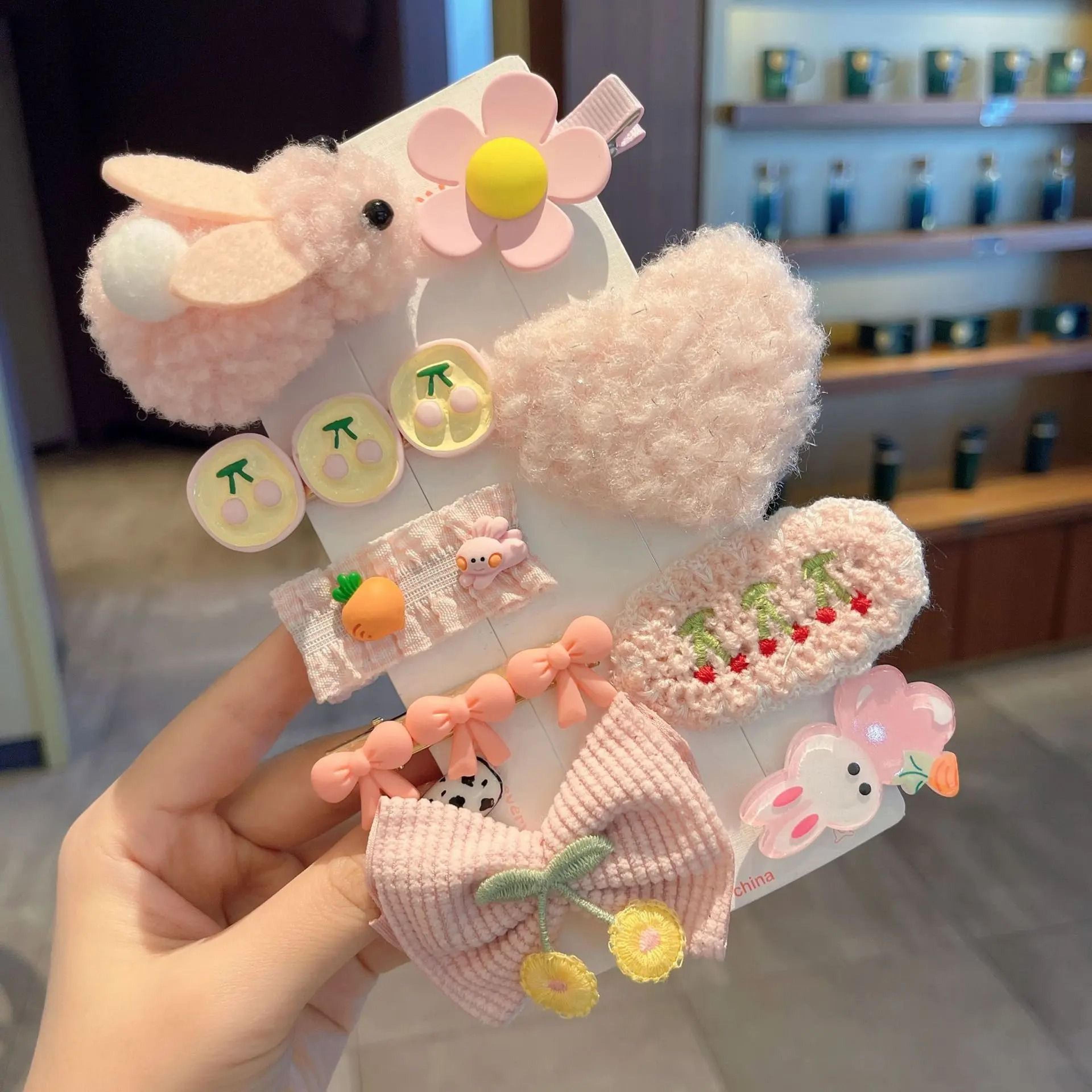 Plush Cartoon Animal Hair Clip  Sweet AutumnWinter Side Headdress For Women  Girls 4