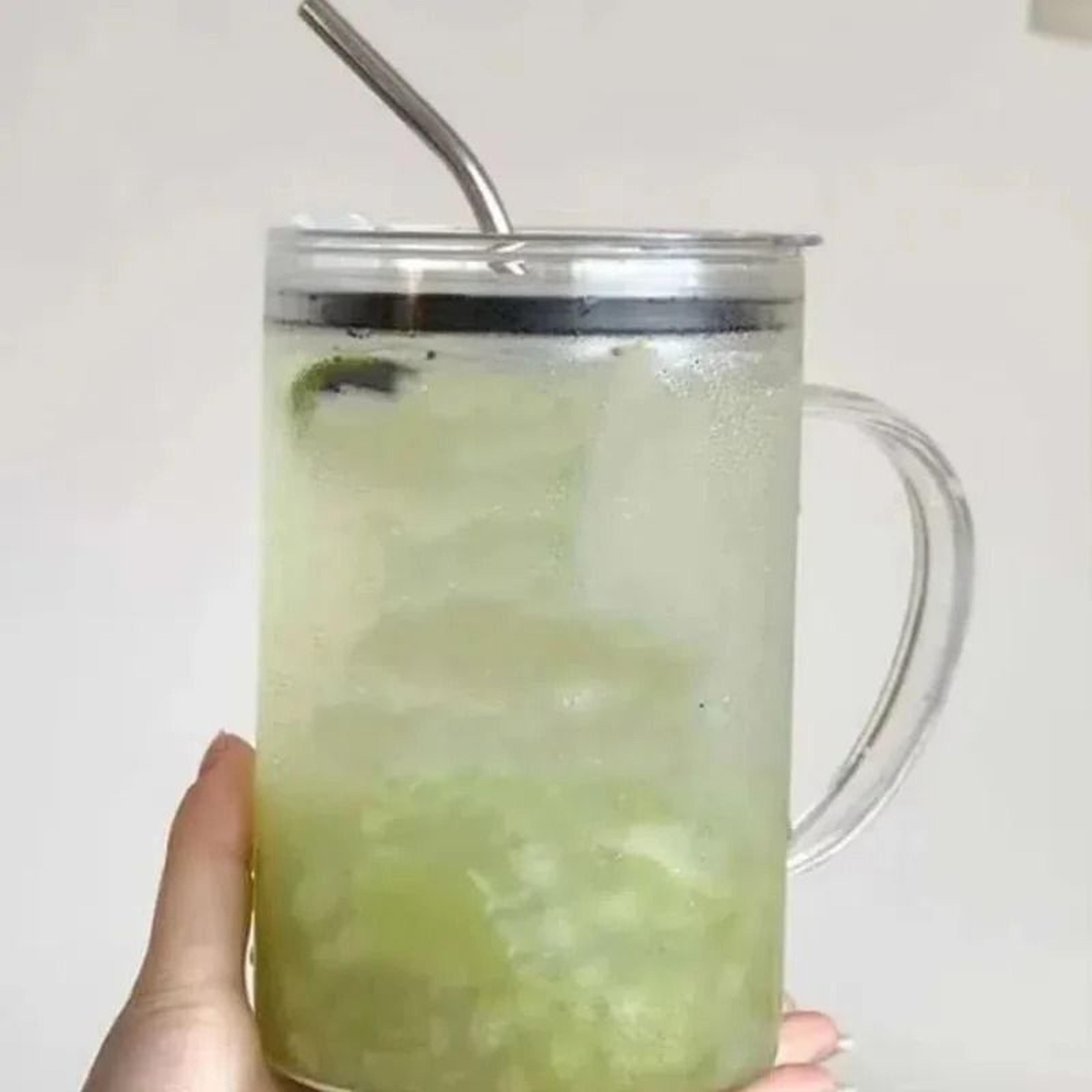 1000ML Transparent Glass Tumbler  HighPerformance Drinking Cup With Lid  Straw 1