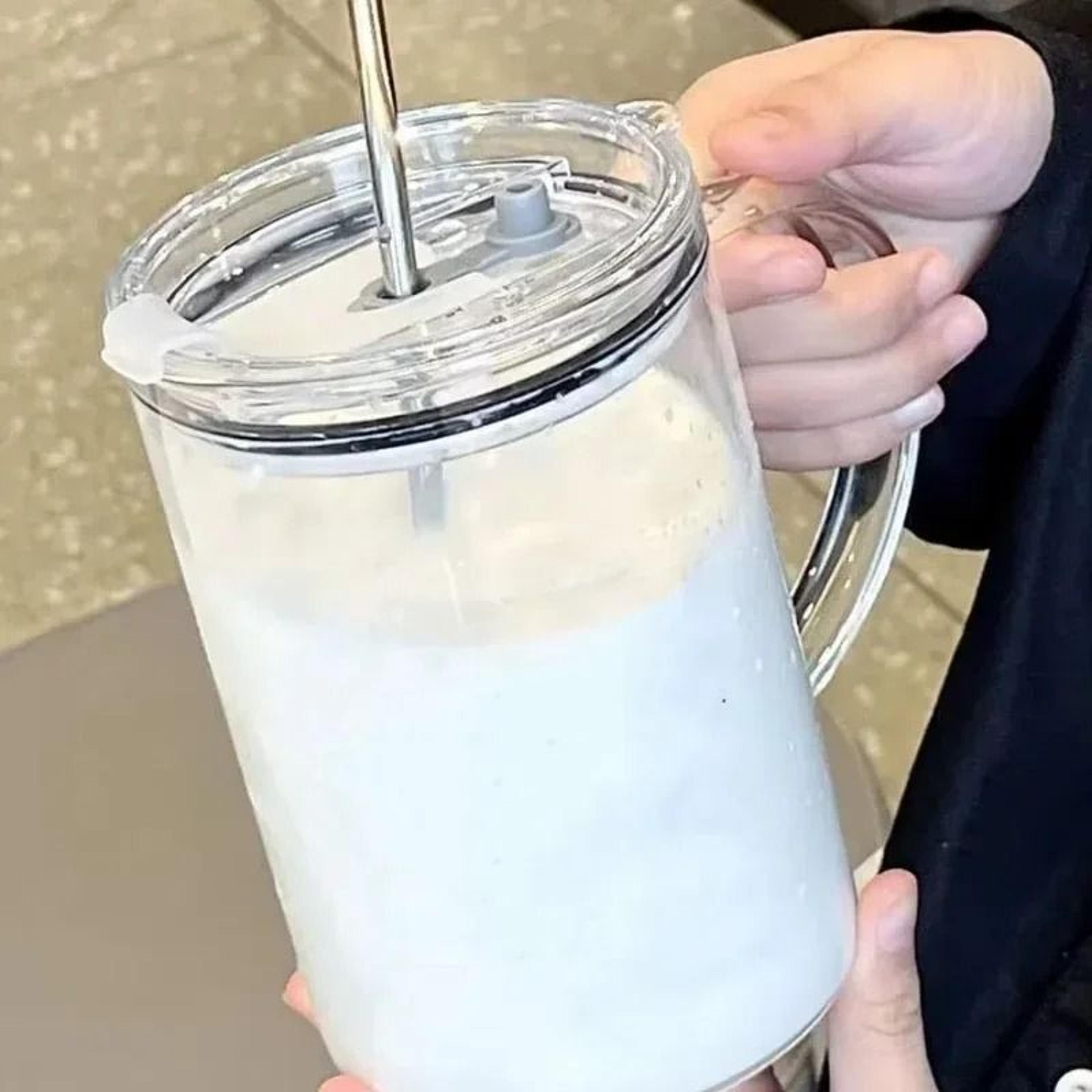 1000ML Transparent Glass Tumbler  HighPerformance Drinking Cup With Lid  Straw 4