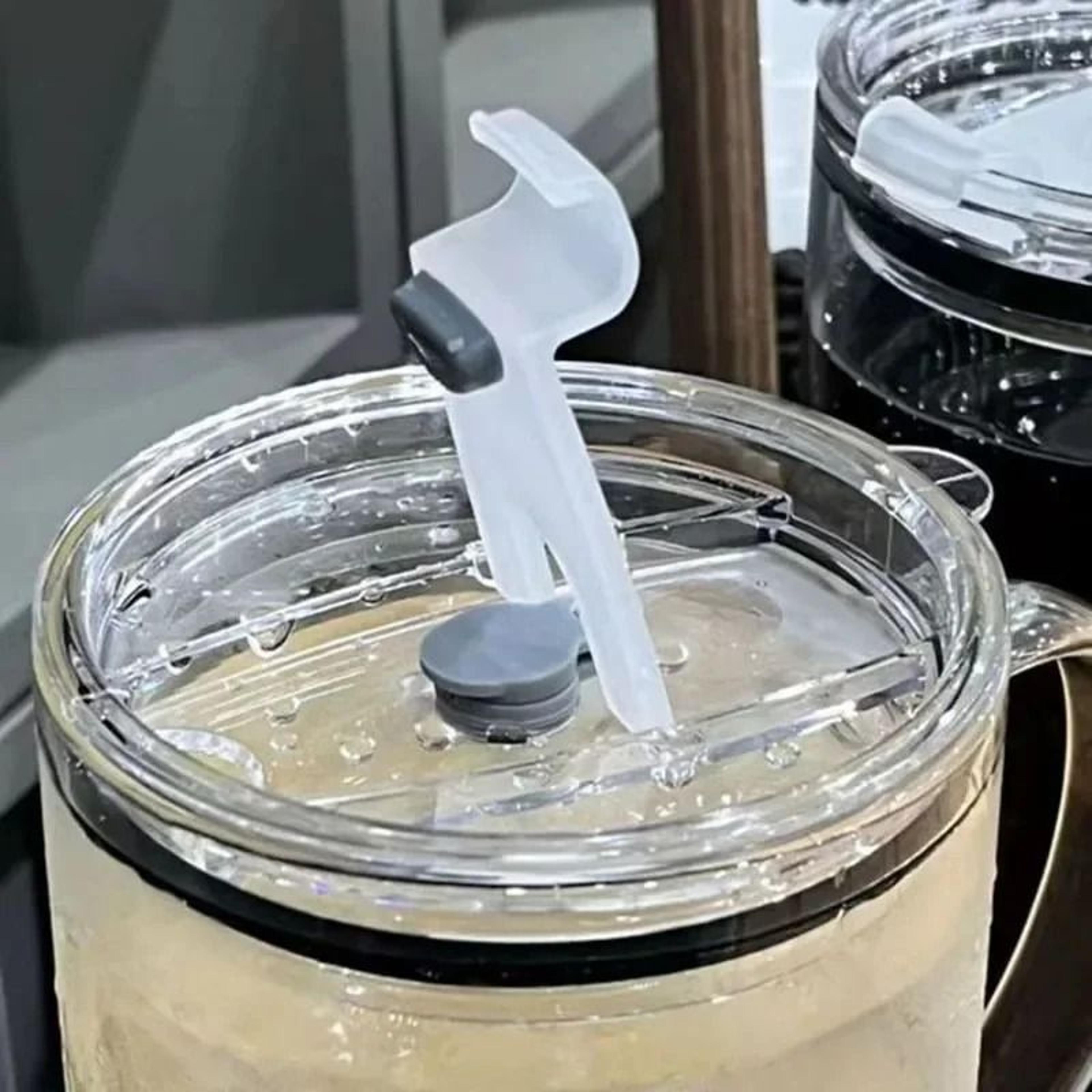 1L HighCapacity Glass Tumbler  HighPerformance HeatResistant Drinking Mug With Lid  Straw 4