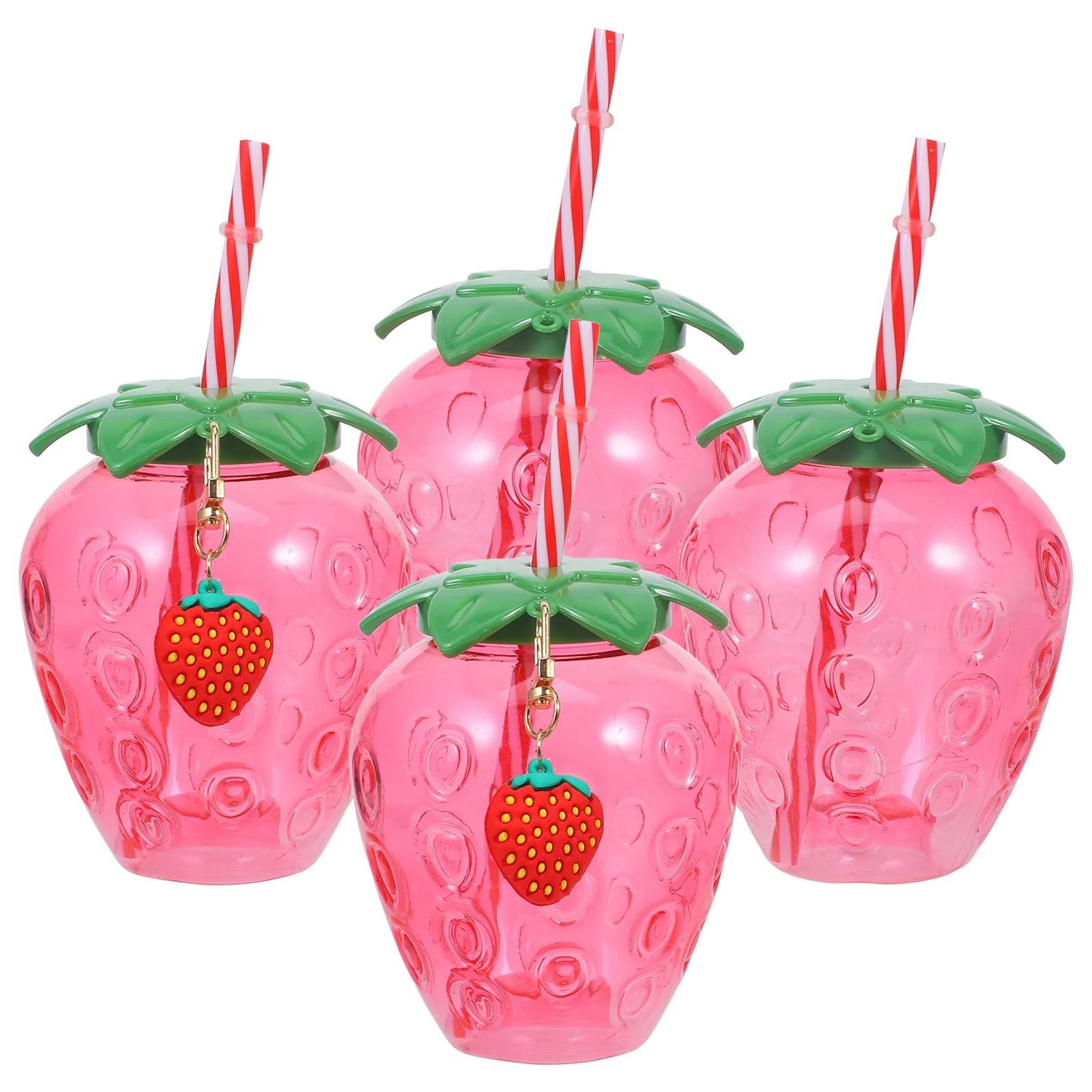 hawaii strawberry glassware set – high-performance 4-piece drinking tumbler for juice & cold beverages