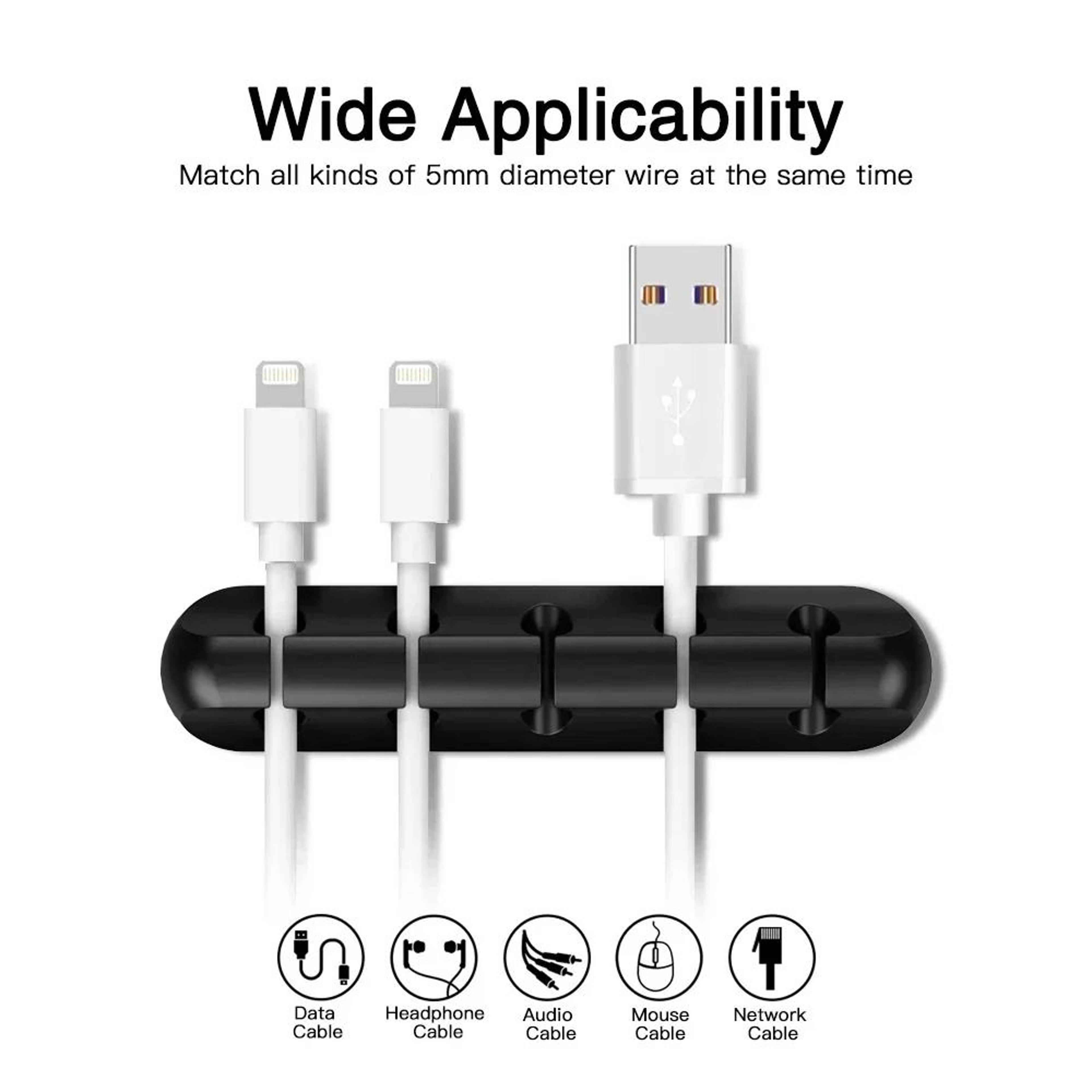 5Piece Silicone Cable Cord Organizer  HighPerformance USB Winder  SelfAdhesive Management Clips For 2