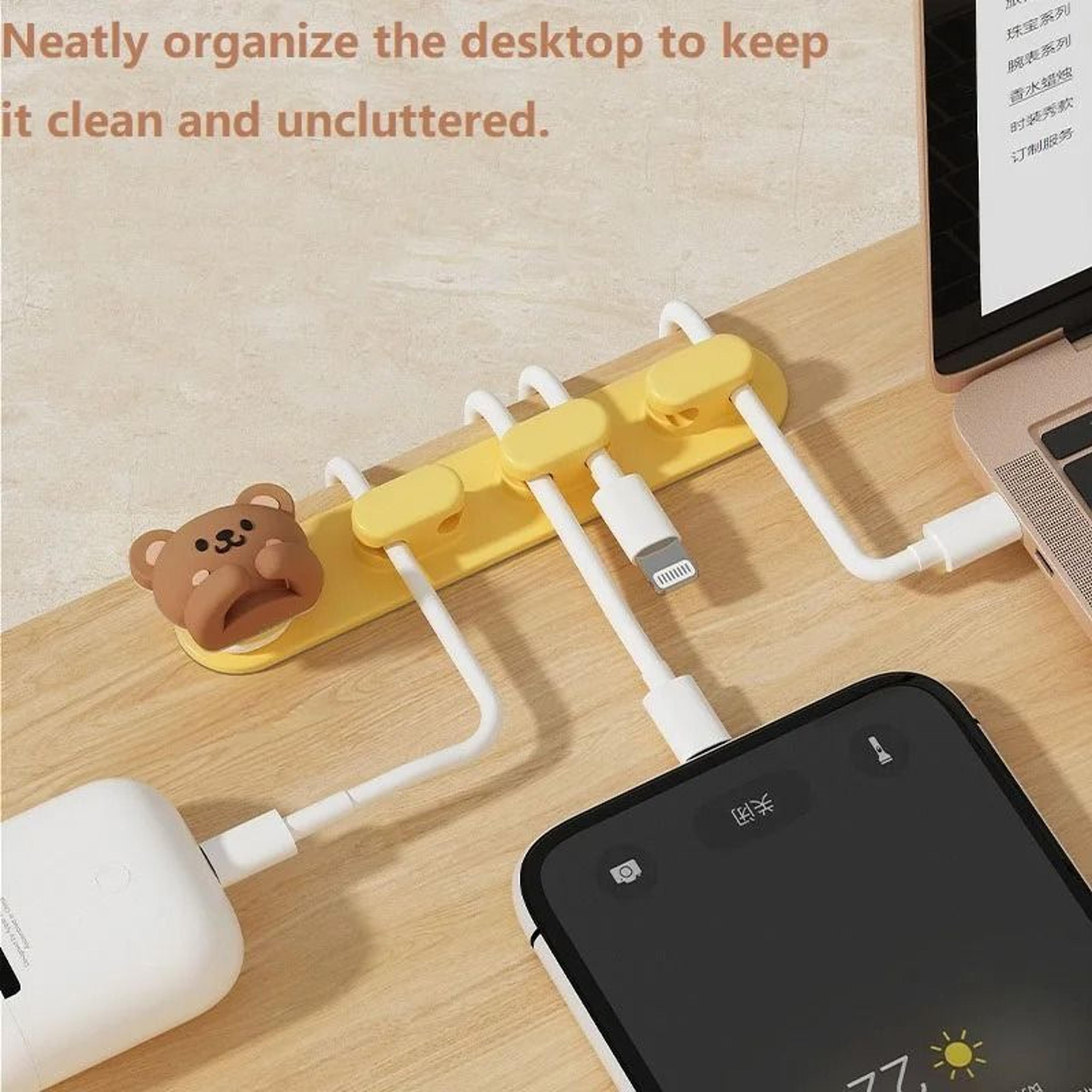 ZMLXQ05 Cute Cable Holder  HighPerformance Desktop Tidy Organizer  Flexible Table Cord Protector 0