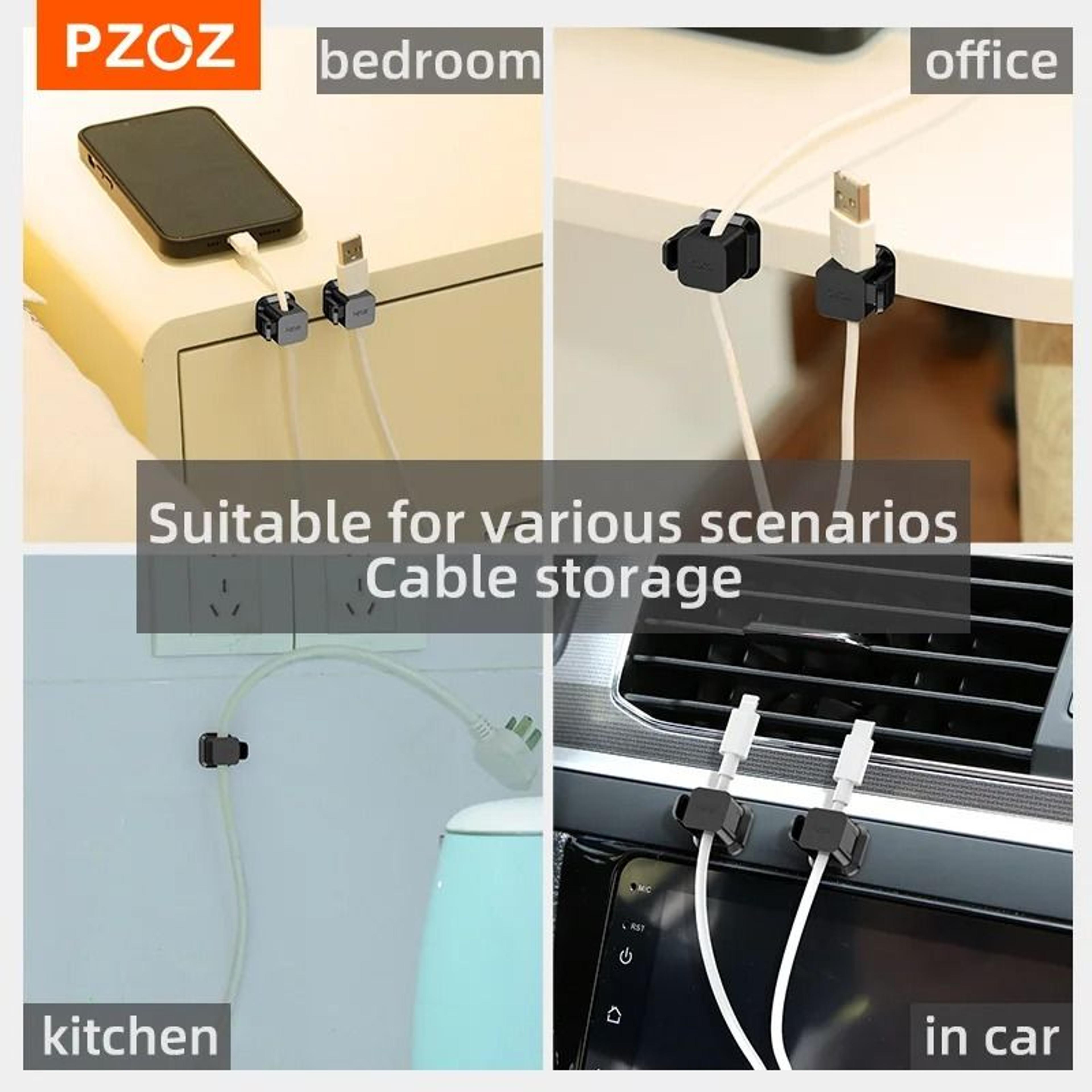 PZOZ Desktop Cable Management Clips  HighPerformance 6PC NonSlip Cord Holder And Wire Protector 1