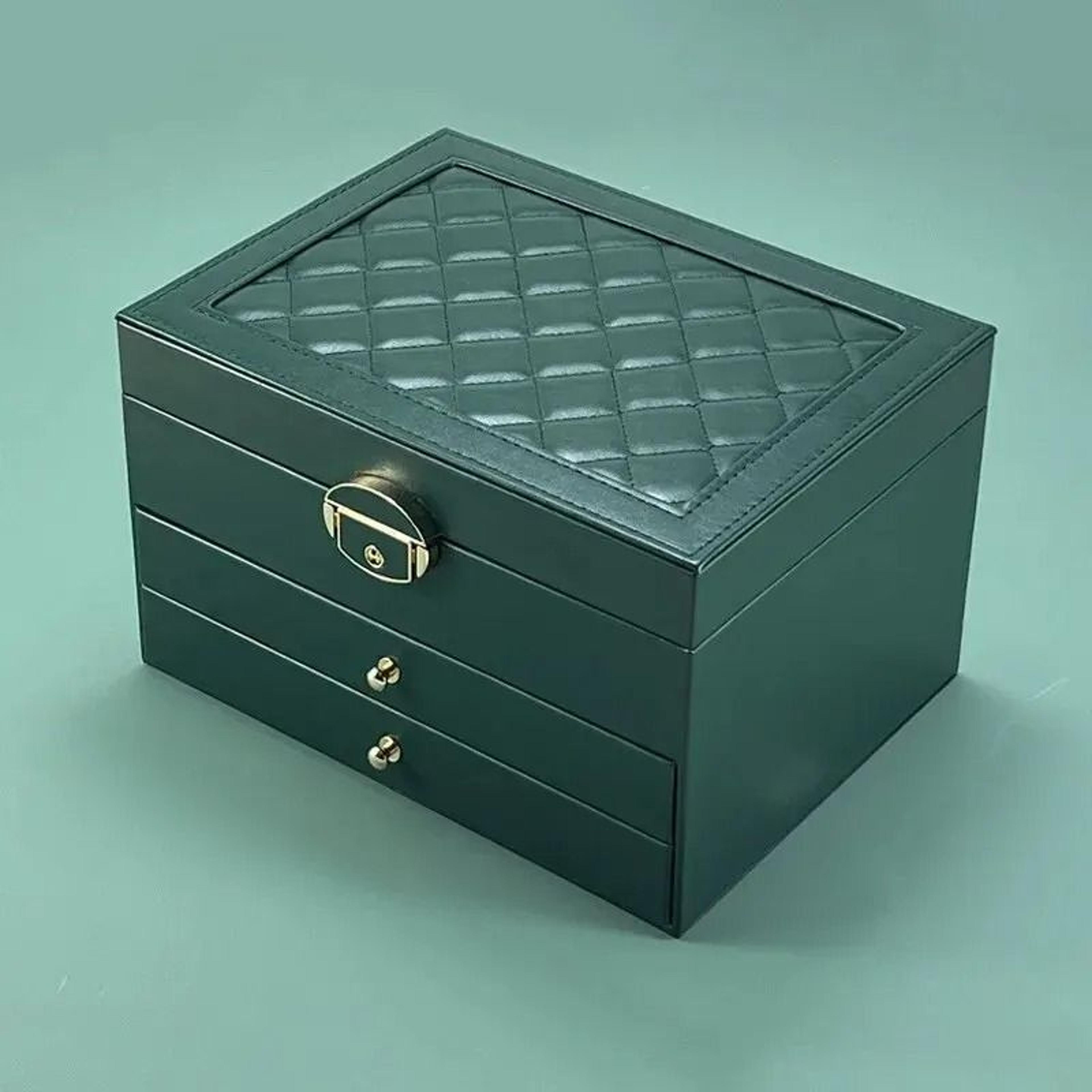 HighEnd MultiLayer Leather Jewelry Box  Large Capacity Household Earring  Accessory Organizer 5