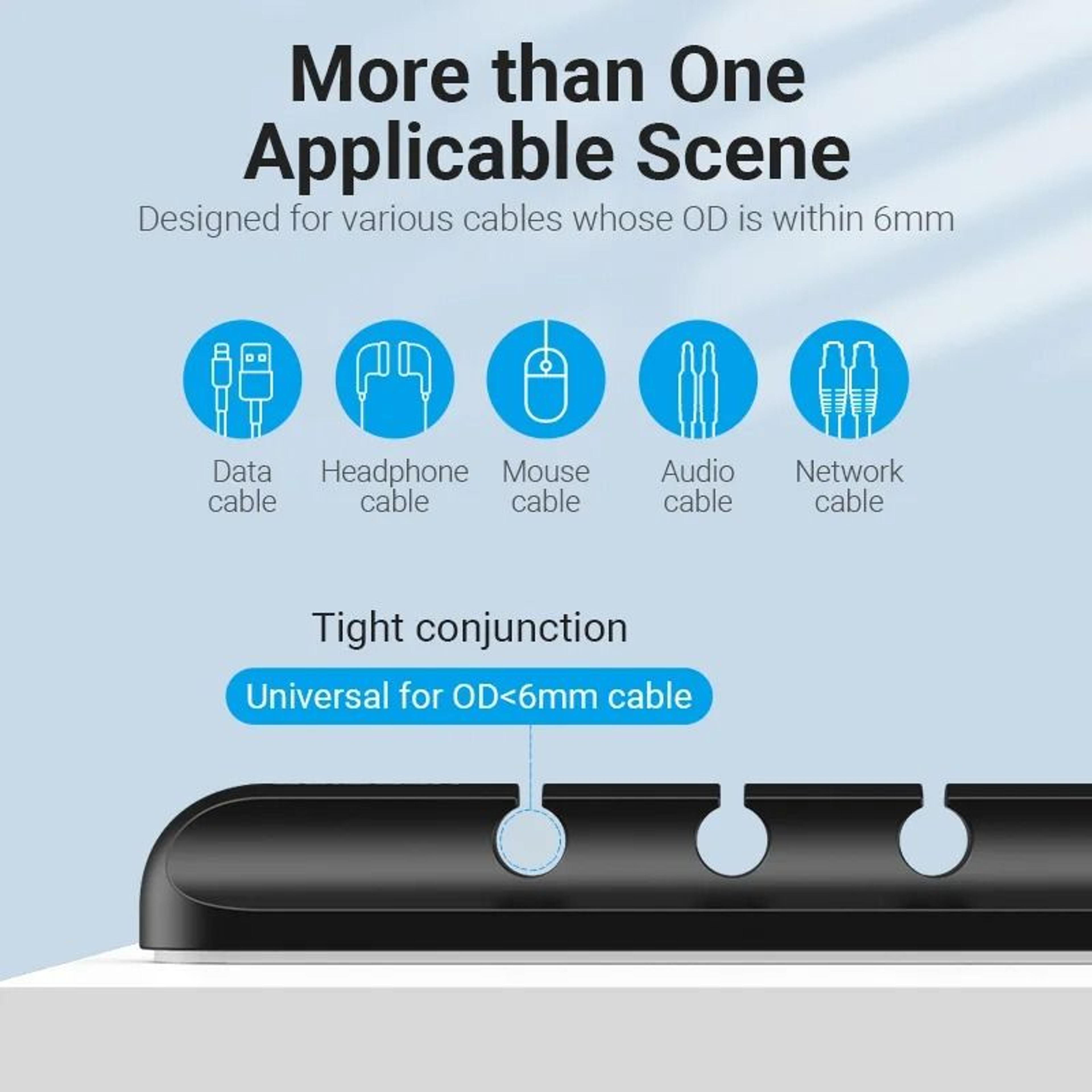 Vention Silicone Cable Organizer  HighPerformance Flexible Wire Winder  USB Management Clips 1
