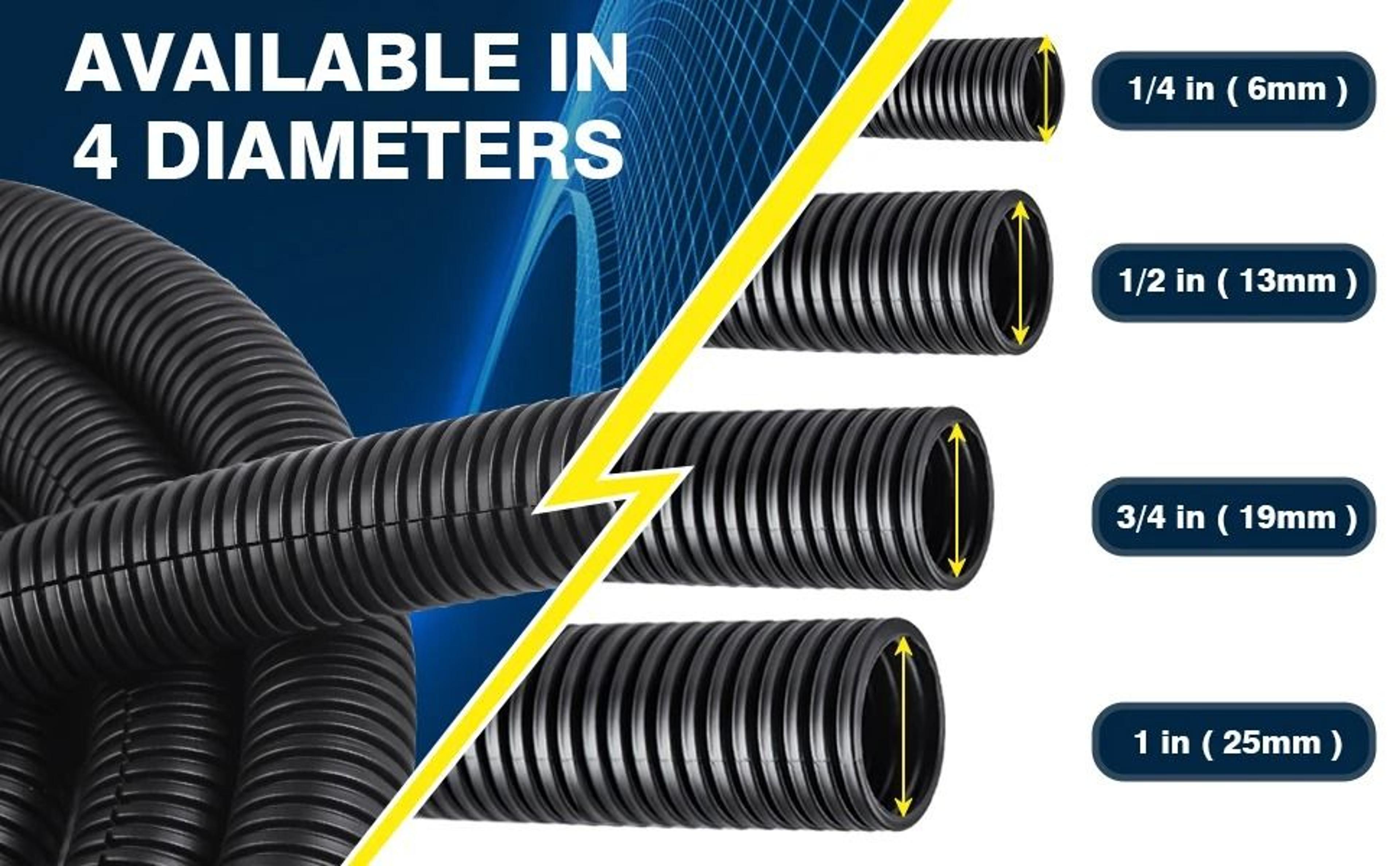 114 In Flame Retardant Split Wire Loom  HighPerformance Flexible Cord Protector With Installation T 6