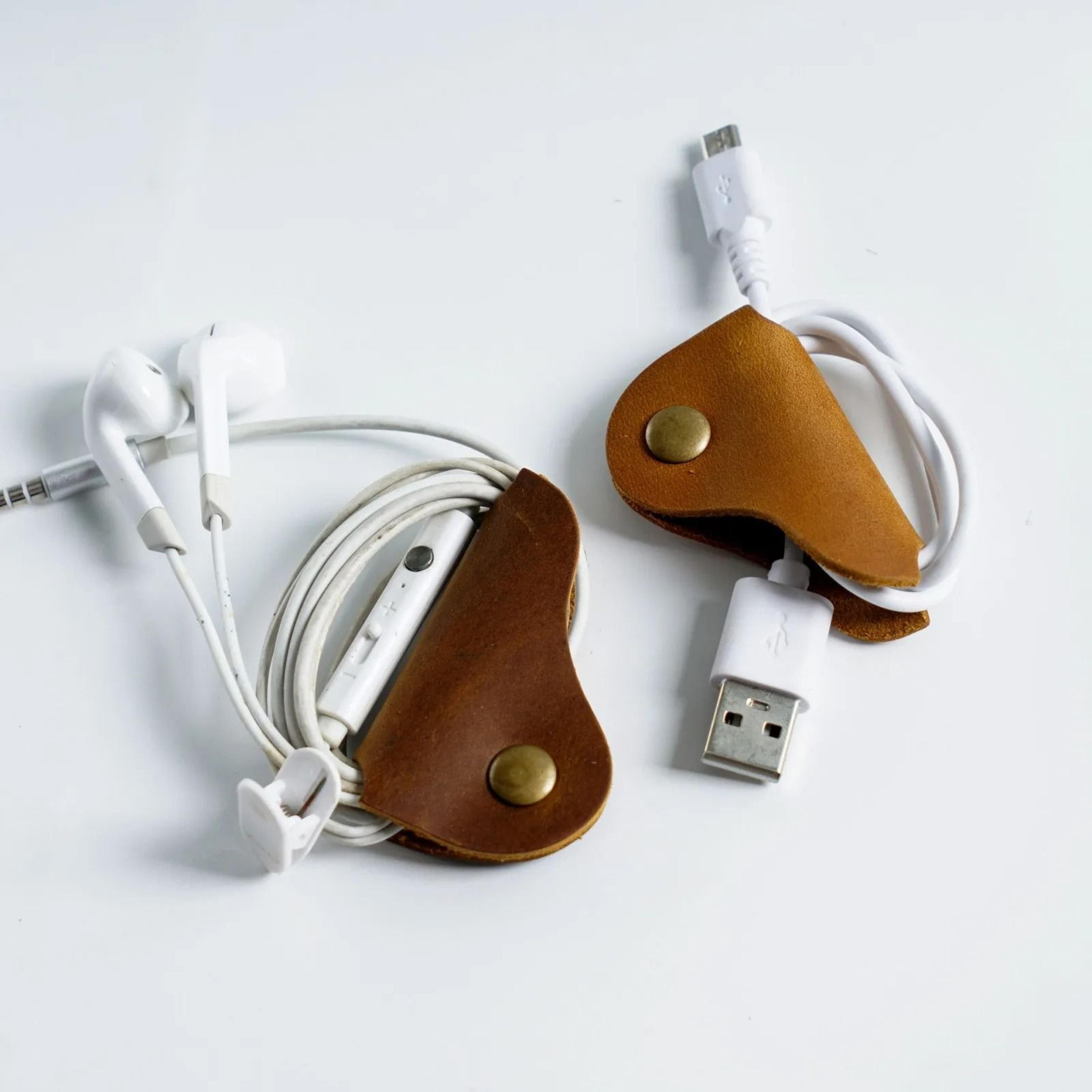 Leather Cable Clip Organizer  HighPerformance Multifunctional Earphone Cord Holder  Desk Tidy Strap 0