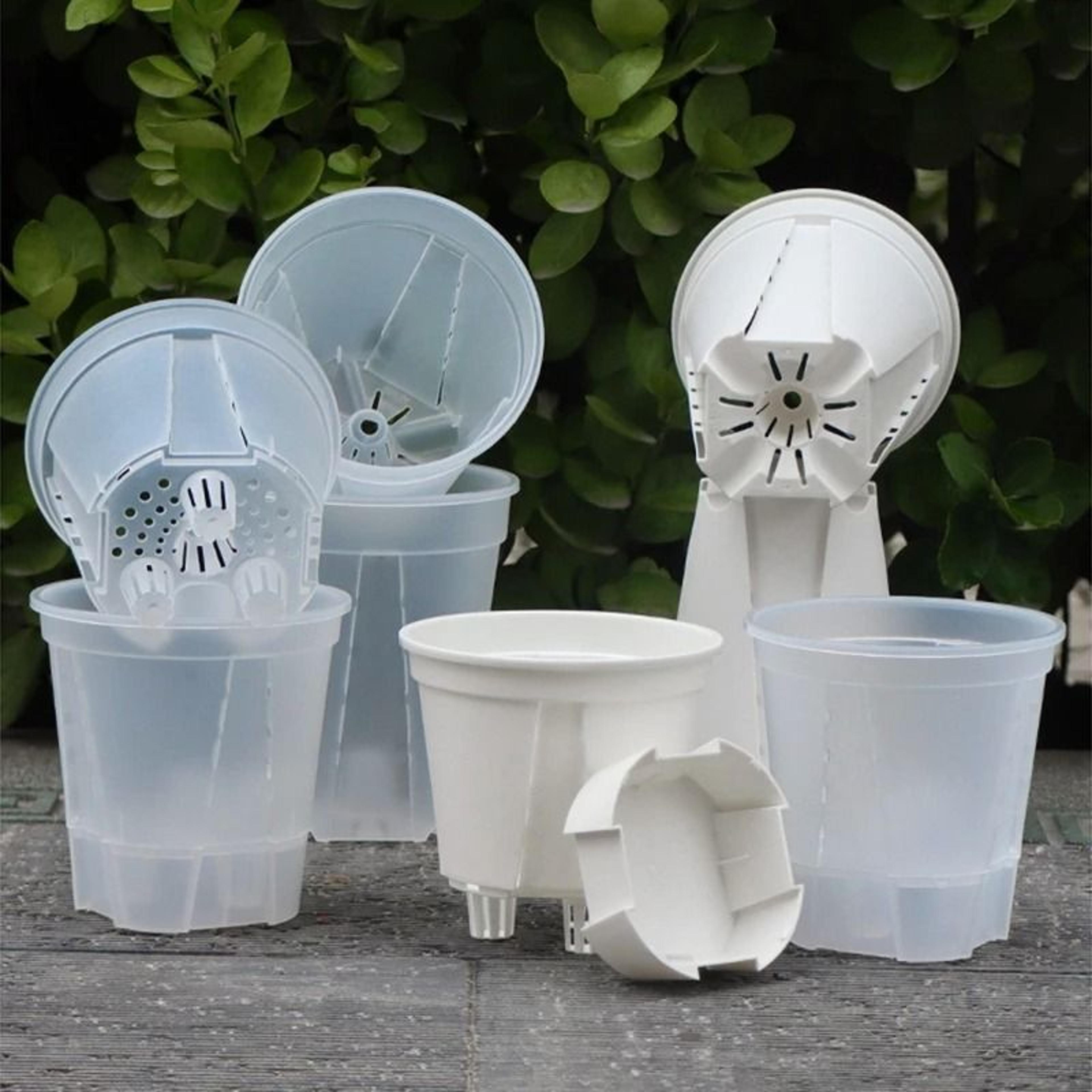 Transparent SelfWatering Plant Pot  HighPerformance Plastic Planter With Precision Drainage Holes 1