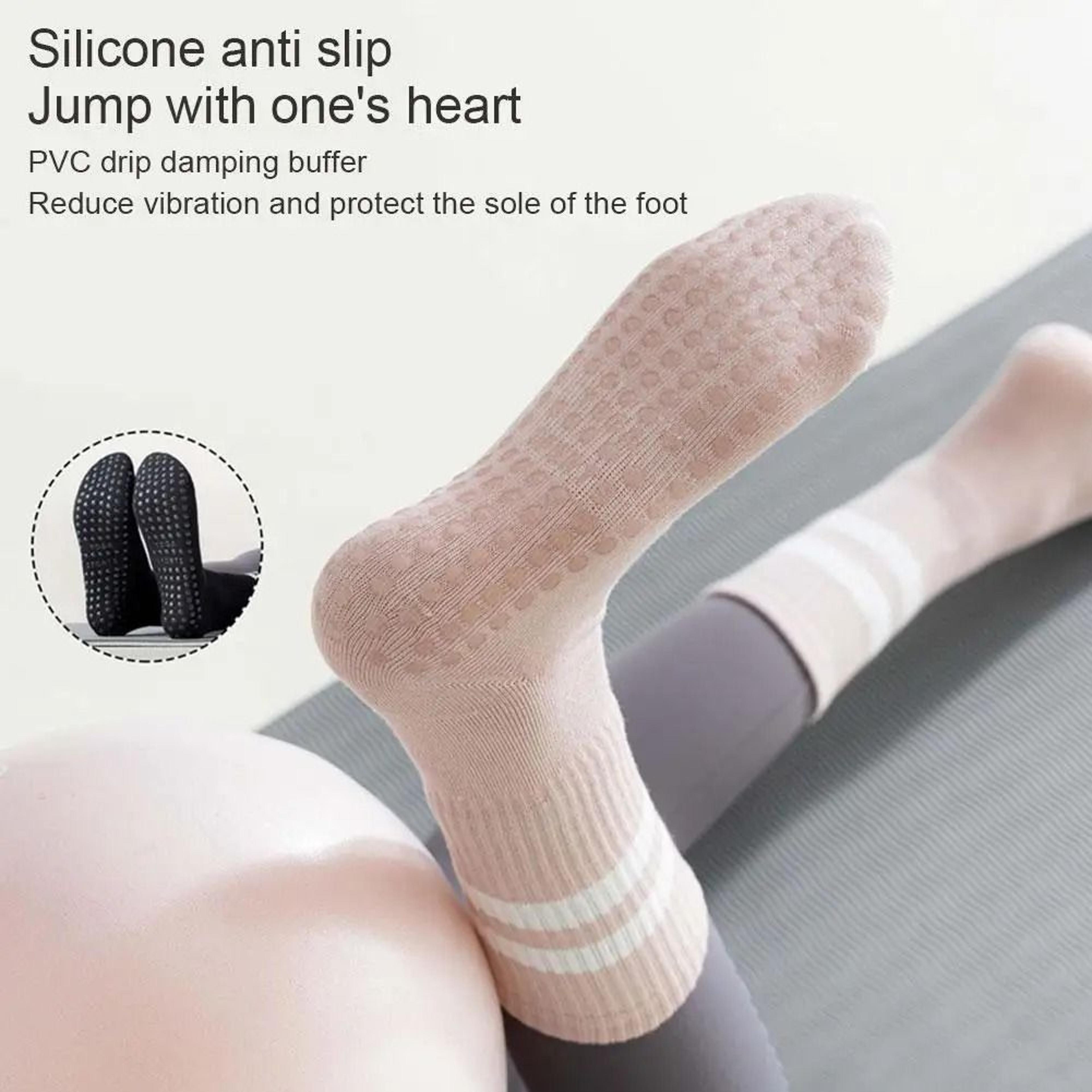 Professional MidTube Sports Socks  HighPerformance NonSlip Silicone Fitness Socks  Gym Pilates Yoga 4
