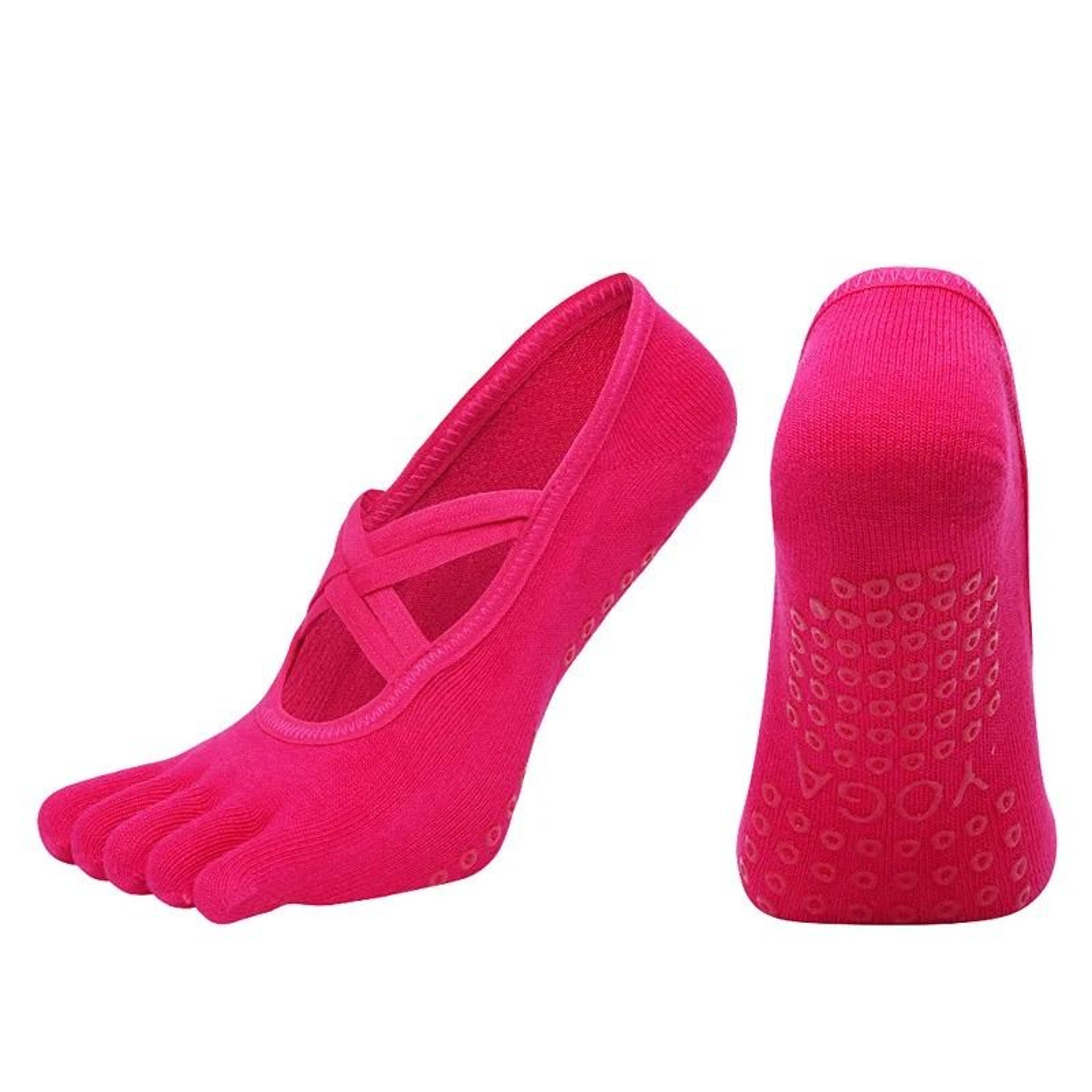 FiveToe AntiSlip Pilates Socks  HighPerformance Silicone Grip Yoga Socks  Bandage Fitness Sports Co 12