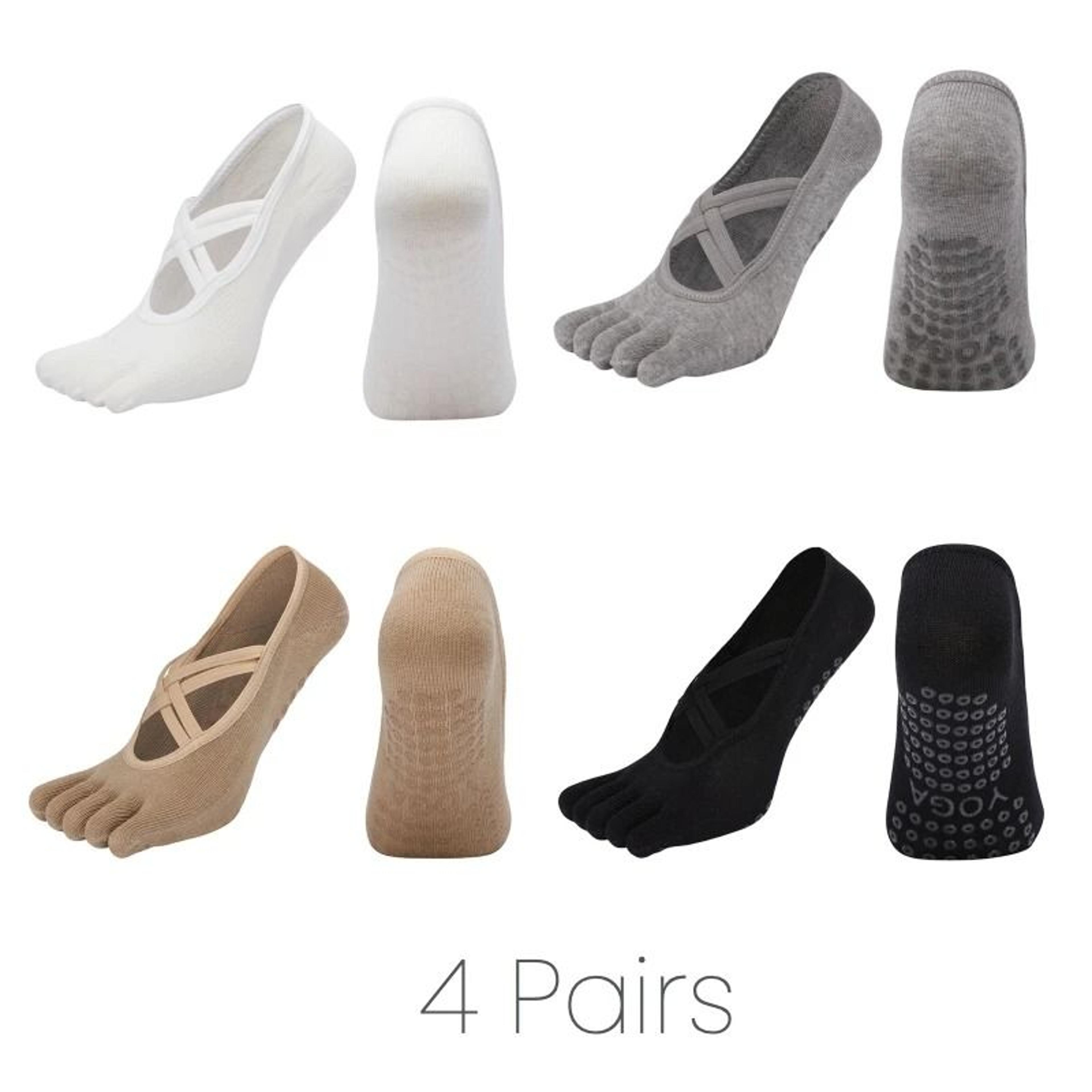 FiveToe AntiSlip Pilates Socks  HighPerformance Silicone Grip Yoga Socks  Bandage Fitness Sports Co 25