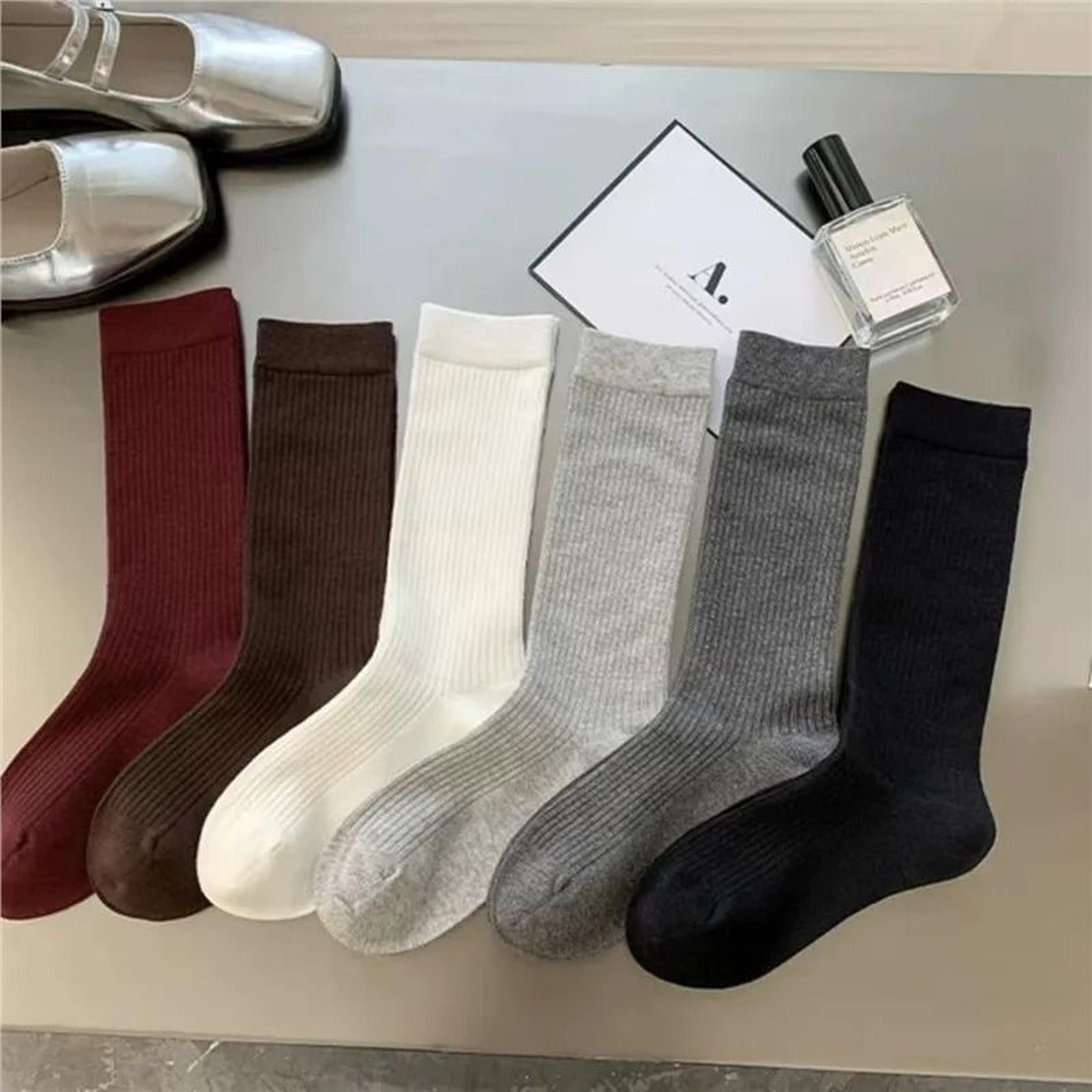 Trendy Striped Angola Red Pile Up Socks Thin Summer Ankle Socks JK Simple Stacked Socks 1