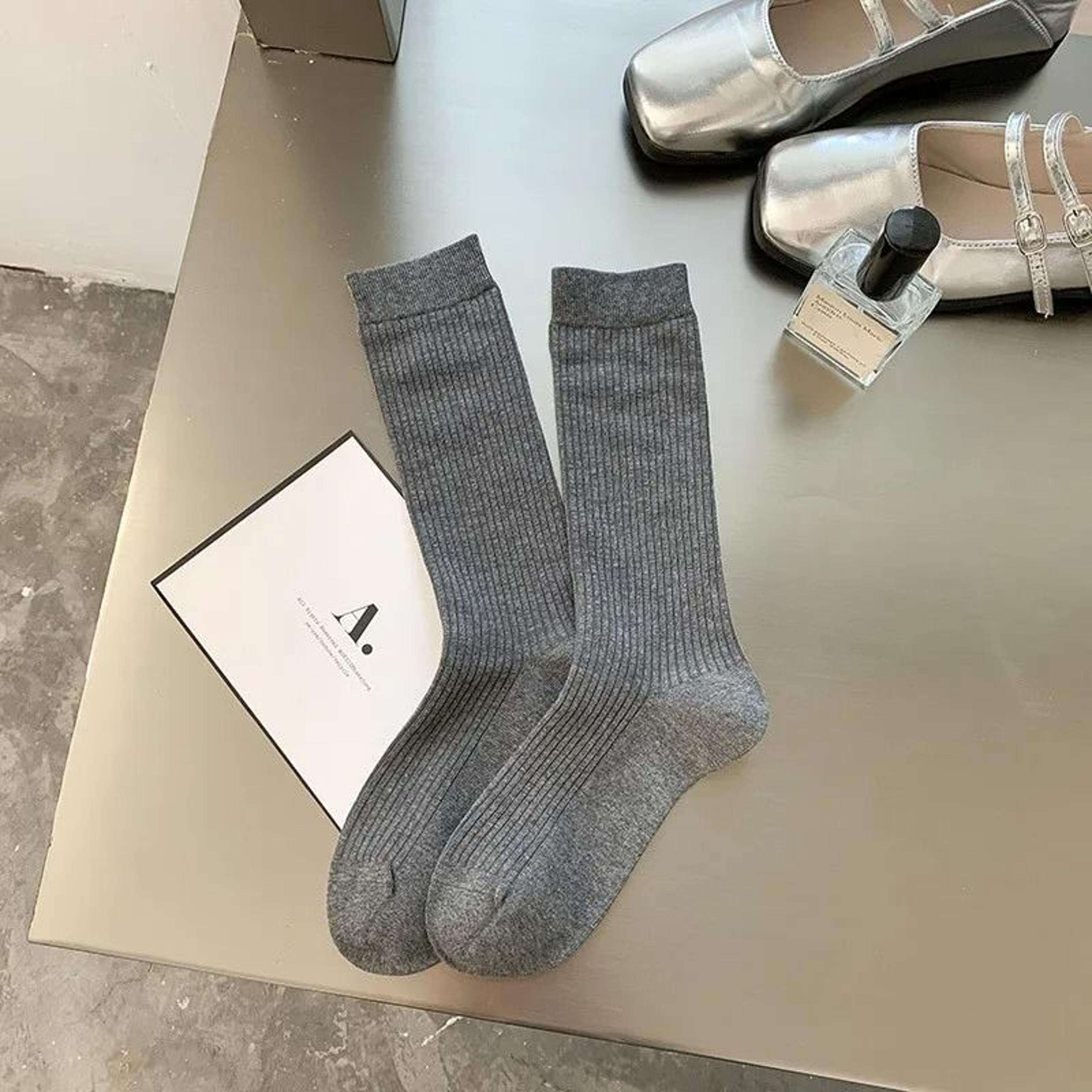 Trendy Striped Angola Red Pile Up Socks Thin Summer Ankle Socks JK Simple Stacked Socks 8