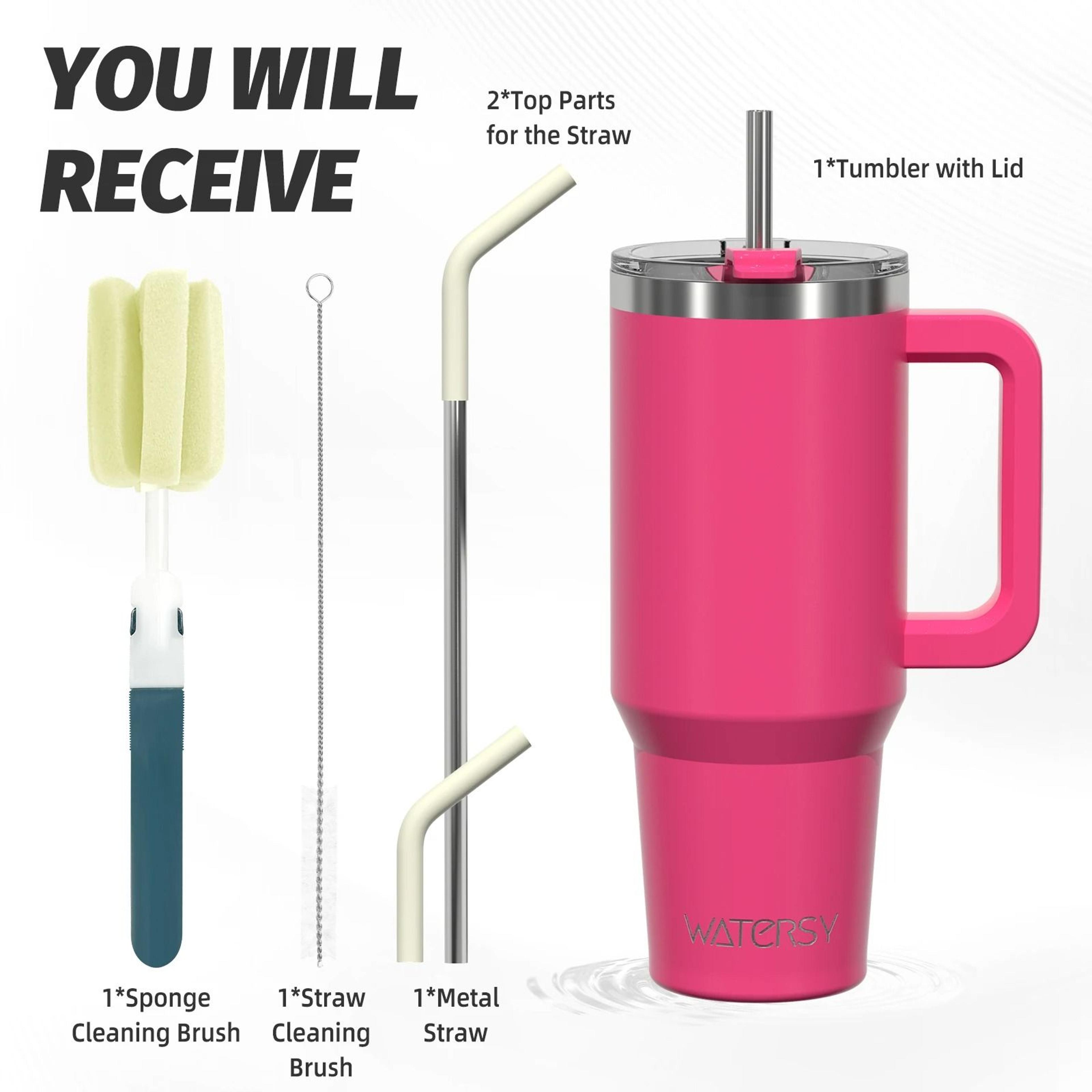 20oz Stainless Steel Insulated Tumbler With Handle And Straw Portable Car Travel Thermal Mug 1