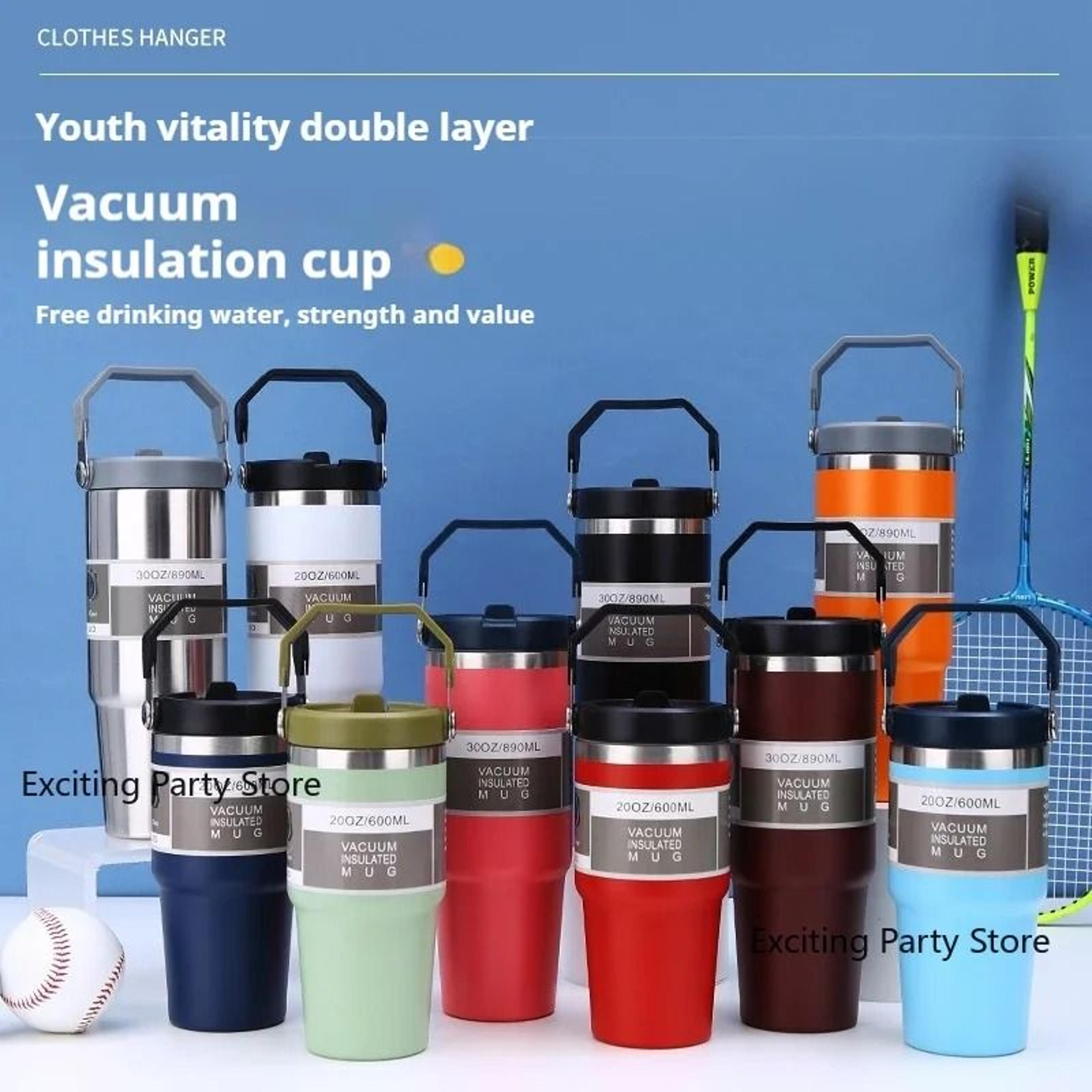20oz30oz Thermal Water Bottle With Straw Stainless Steel Car Coffee Mug Vacuum Flask Tumbler 2