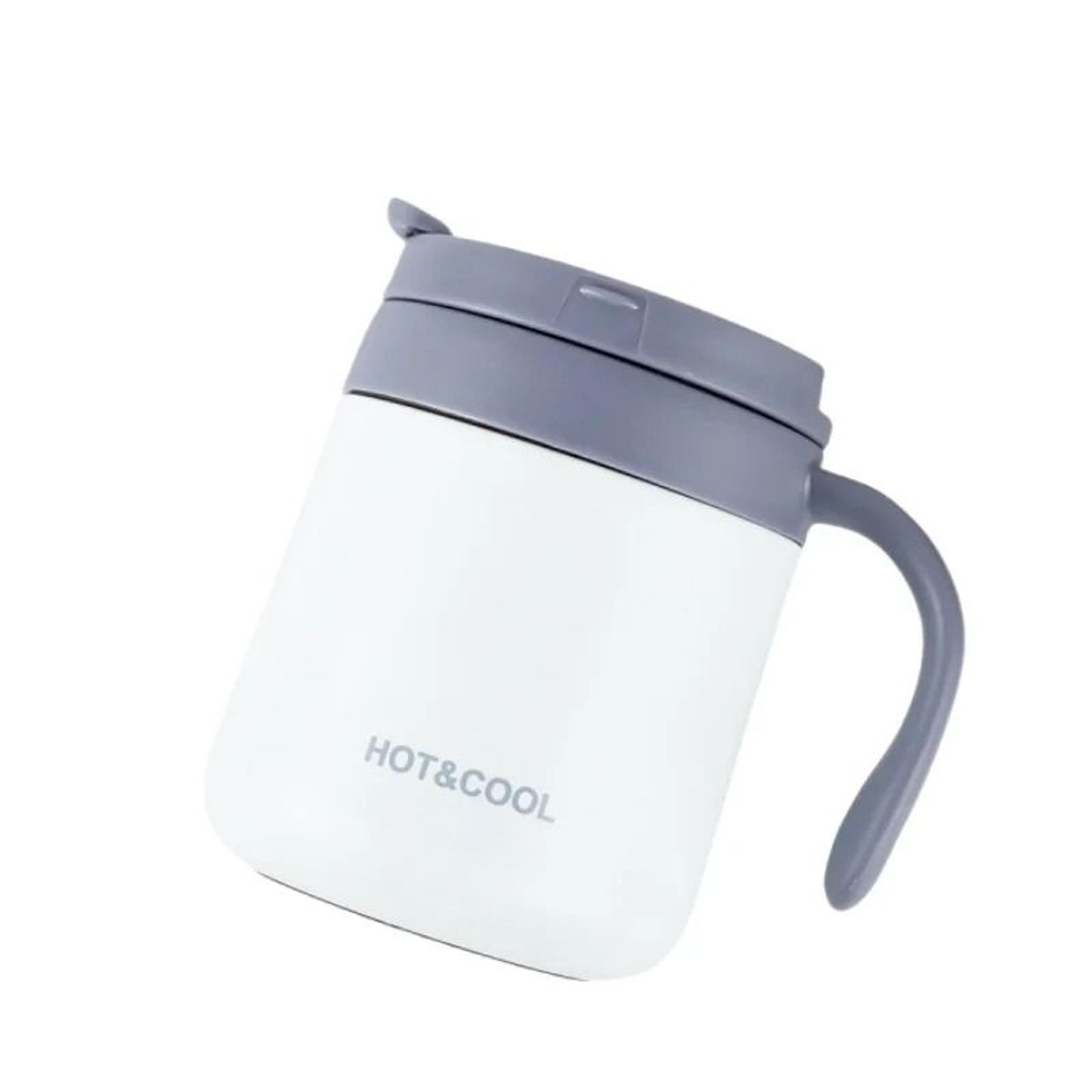 Simple Solid Color Stainless Steel Insulated Coffee Cup With Handle Wide Mouthed Large Capacity Off 6