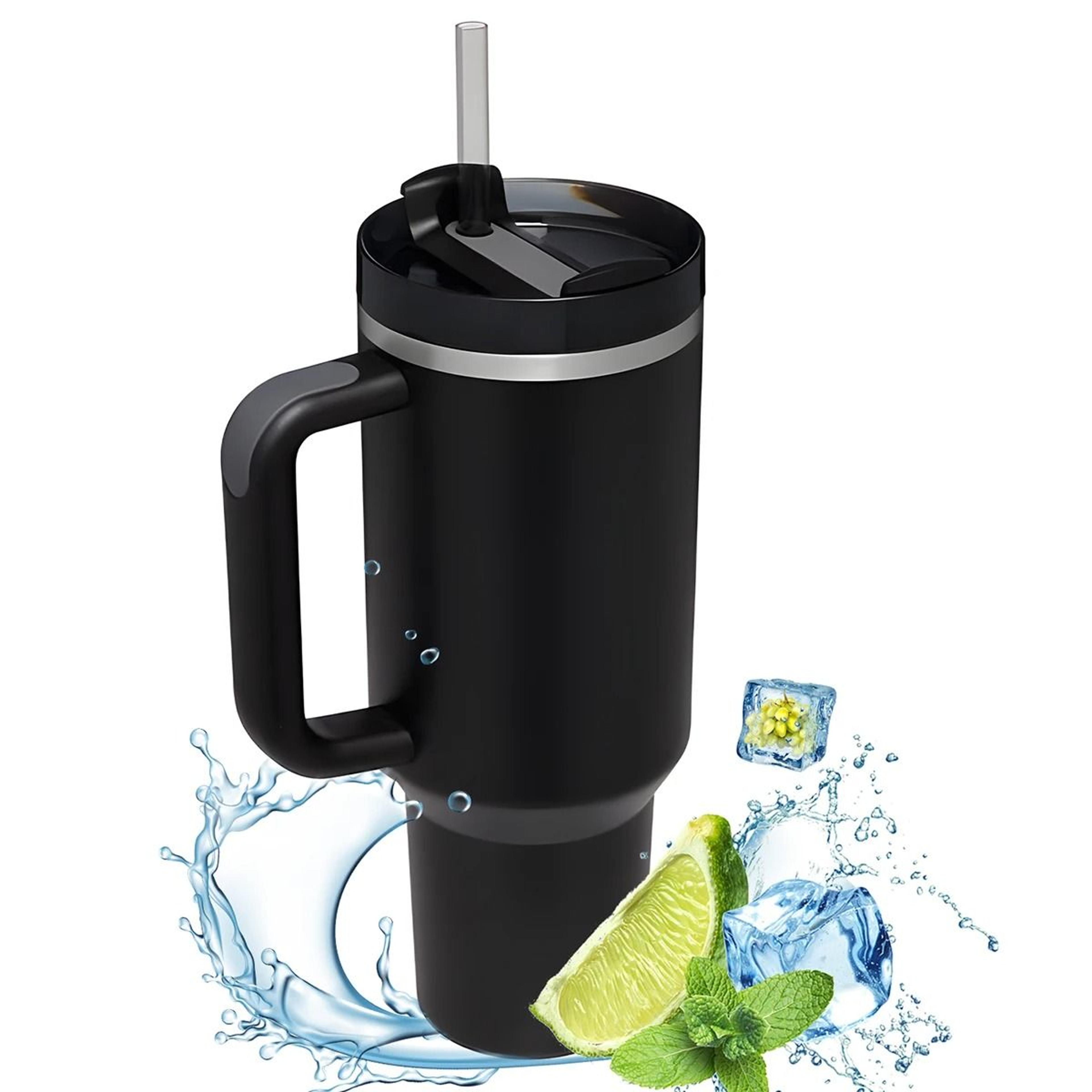 1200ml Insulated Tumbler With Handle Metal Stainless Steel Vacuum Portable Straw Cup Large Thermal  6