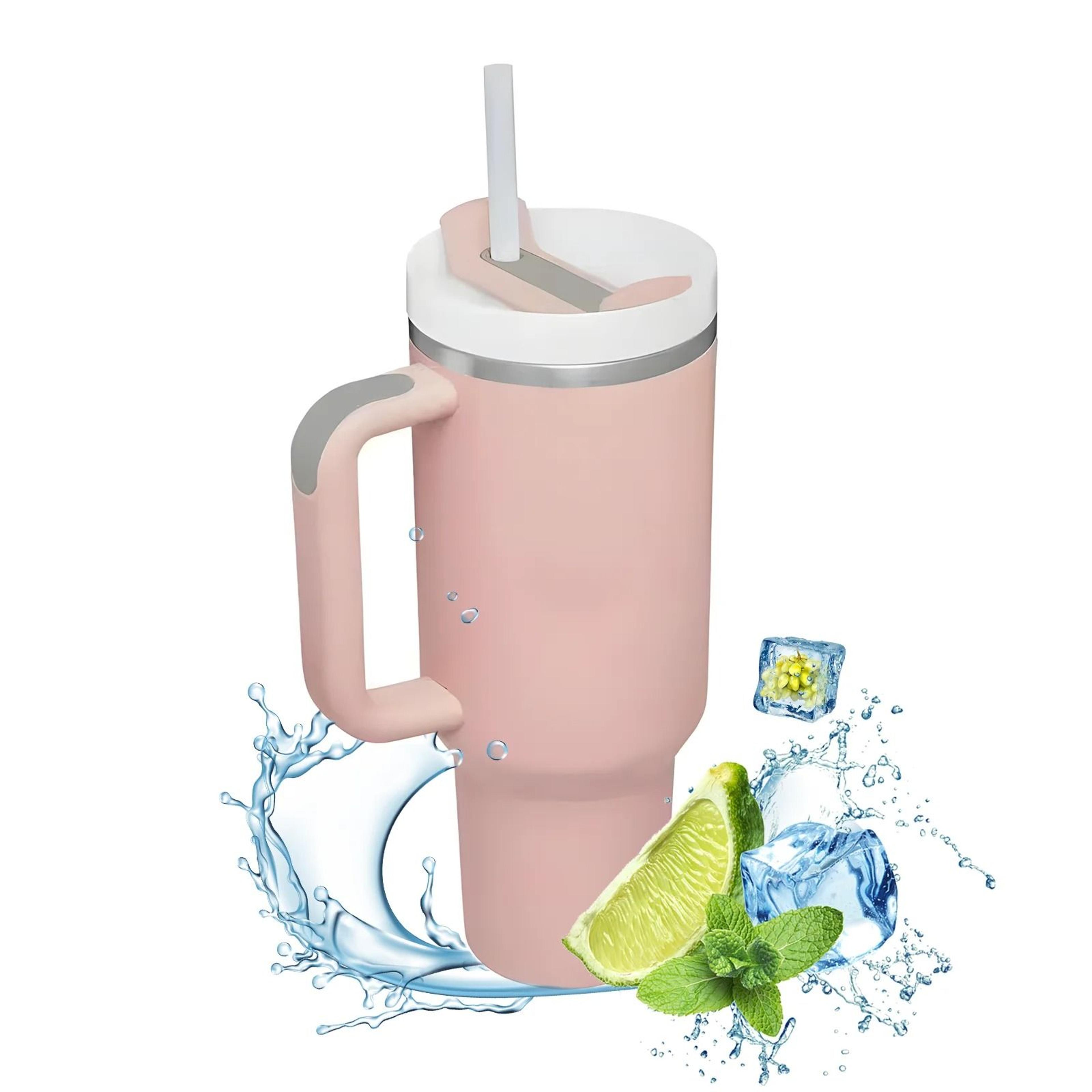 1200ml Insulated Tumbler With Handle Metal Stainless Steel Vacuum Portable Straw Cup Large Thermal  8