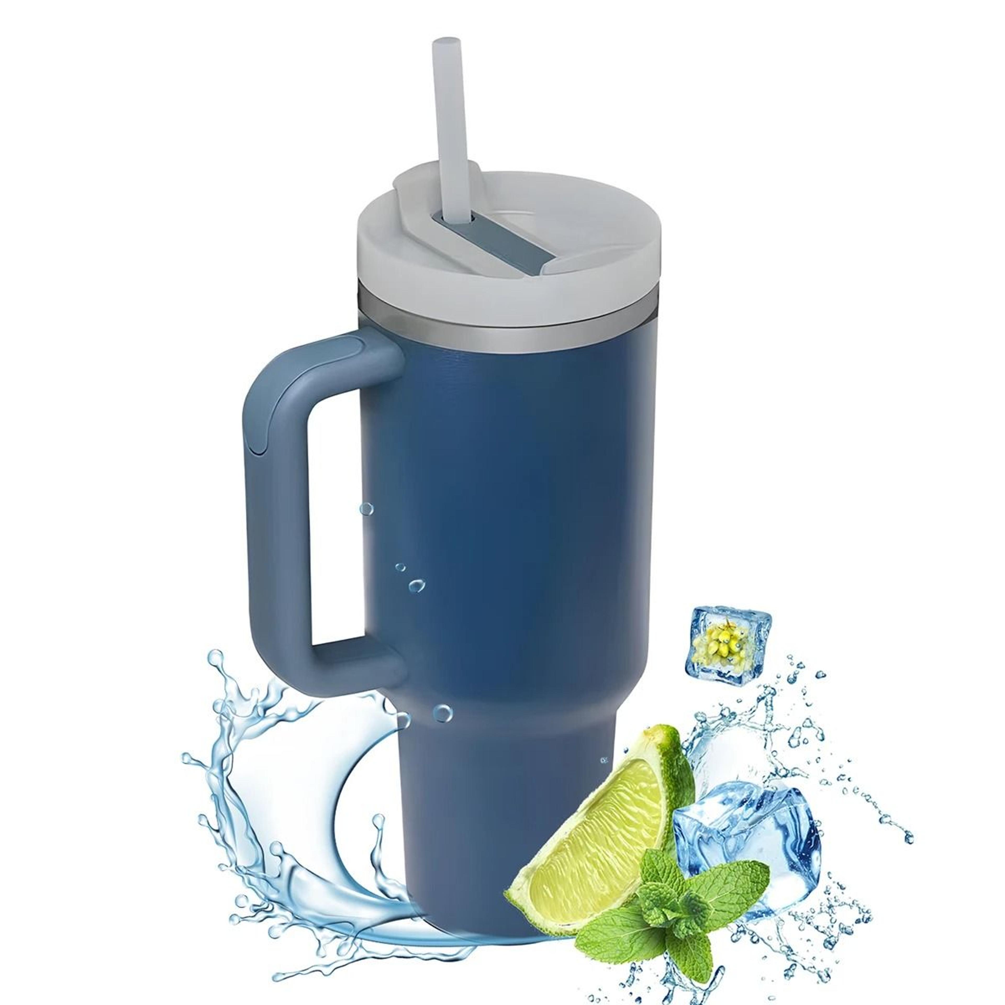 1200ml Insulated Tumbler With Handle Metal Stainless Steel Vacuum Portable Straw Cup Large Thermal  14