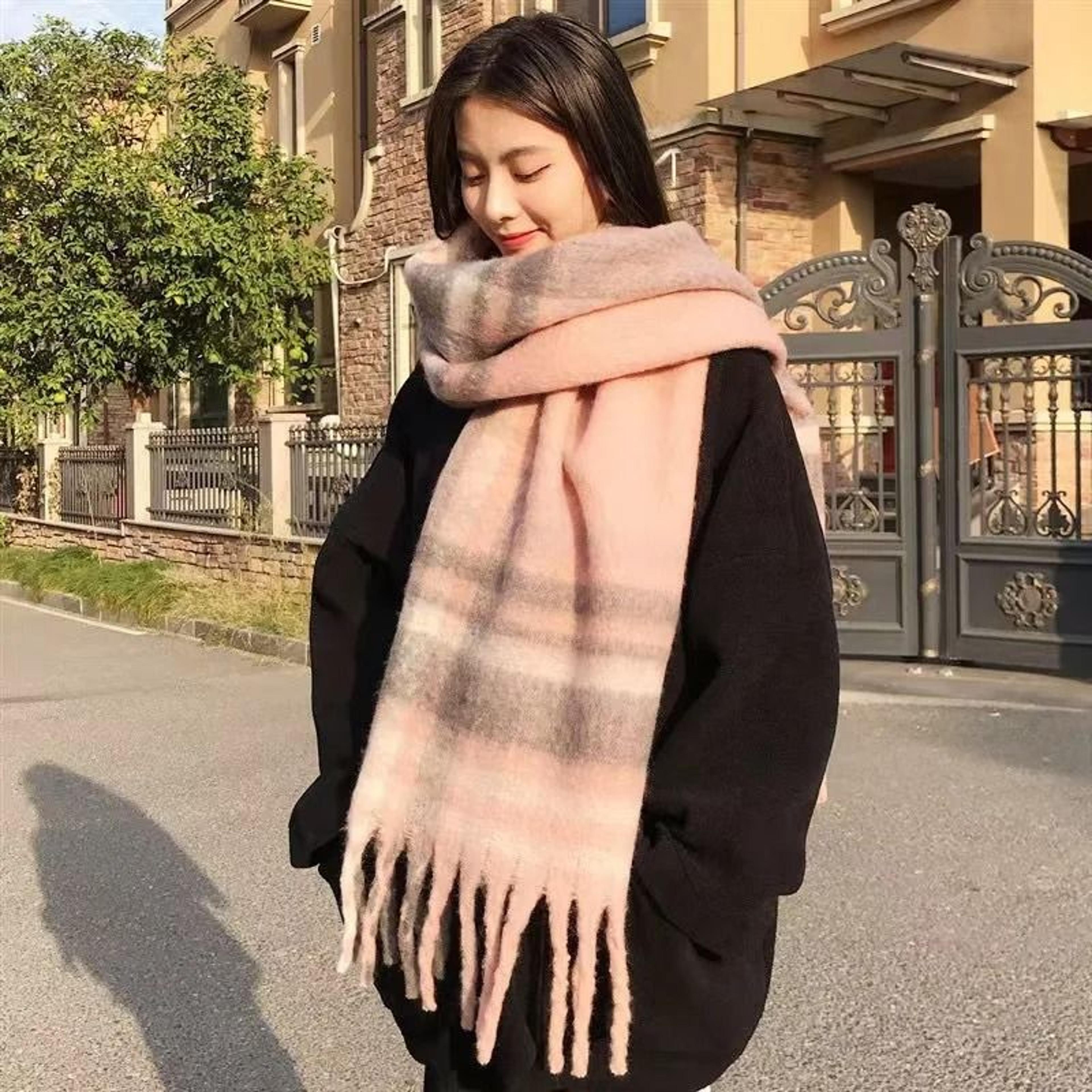 Luxury Winter Thick Warm Scarf Cashmere Shawl Pashmina Wraps Long Tassel Echarpe For Women 8