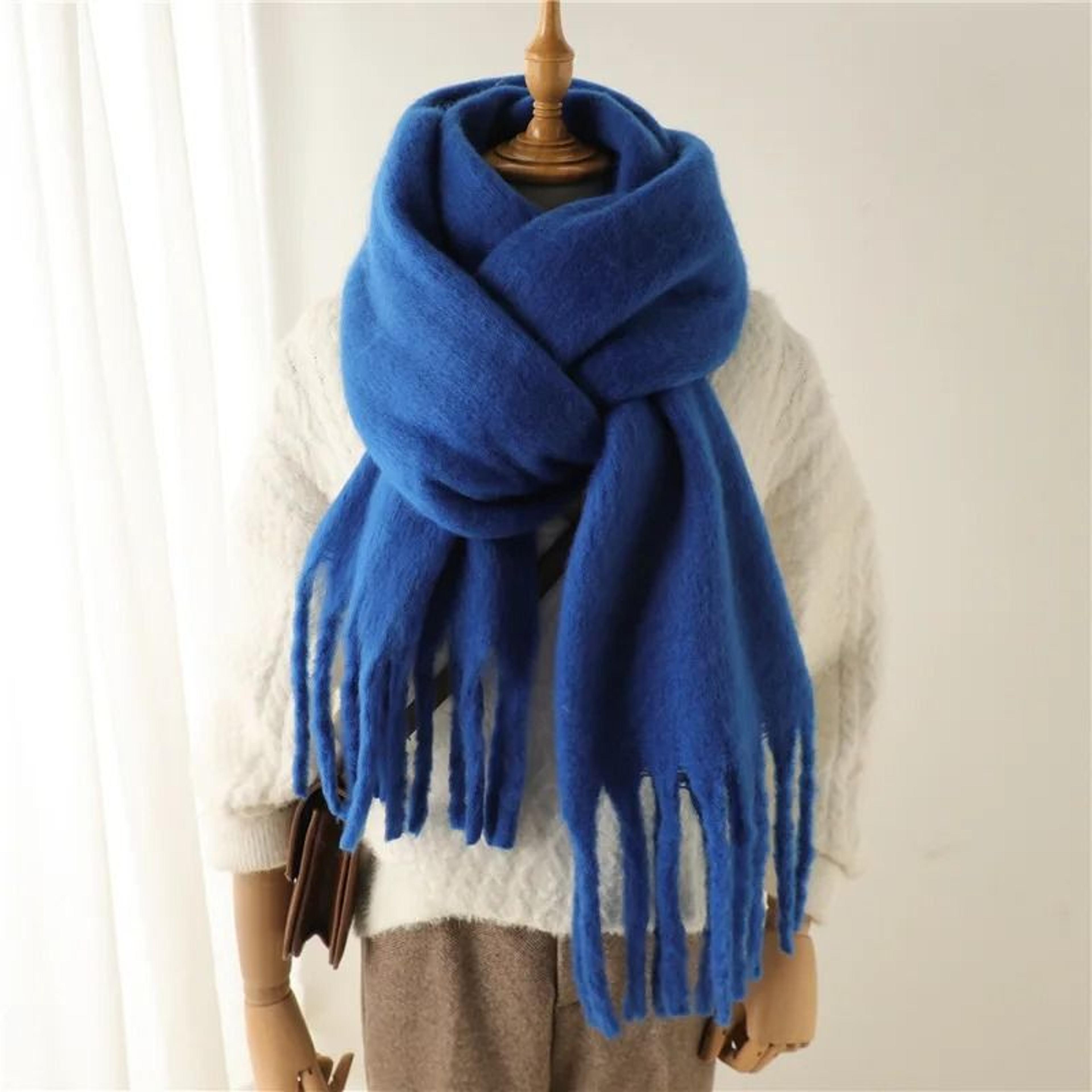 Winter Scarf For Women Cashmere Warm Solid Pashmina Blanket Wraps Female Thick Soft Big Tassel Shaw 17
