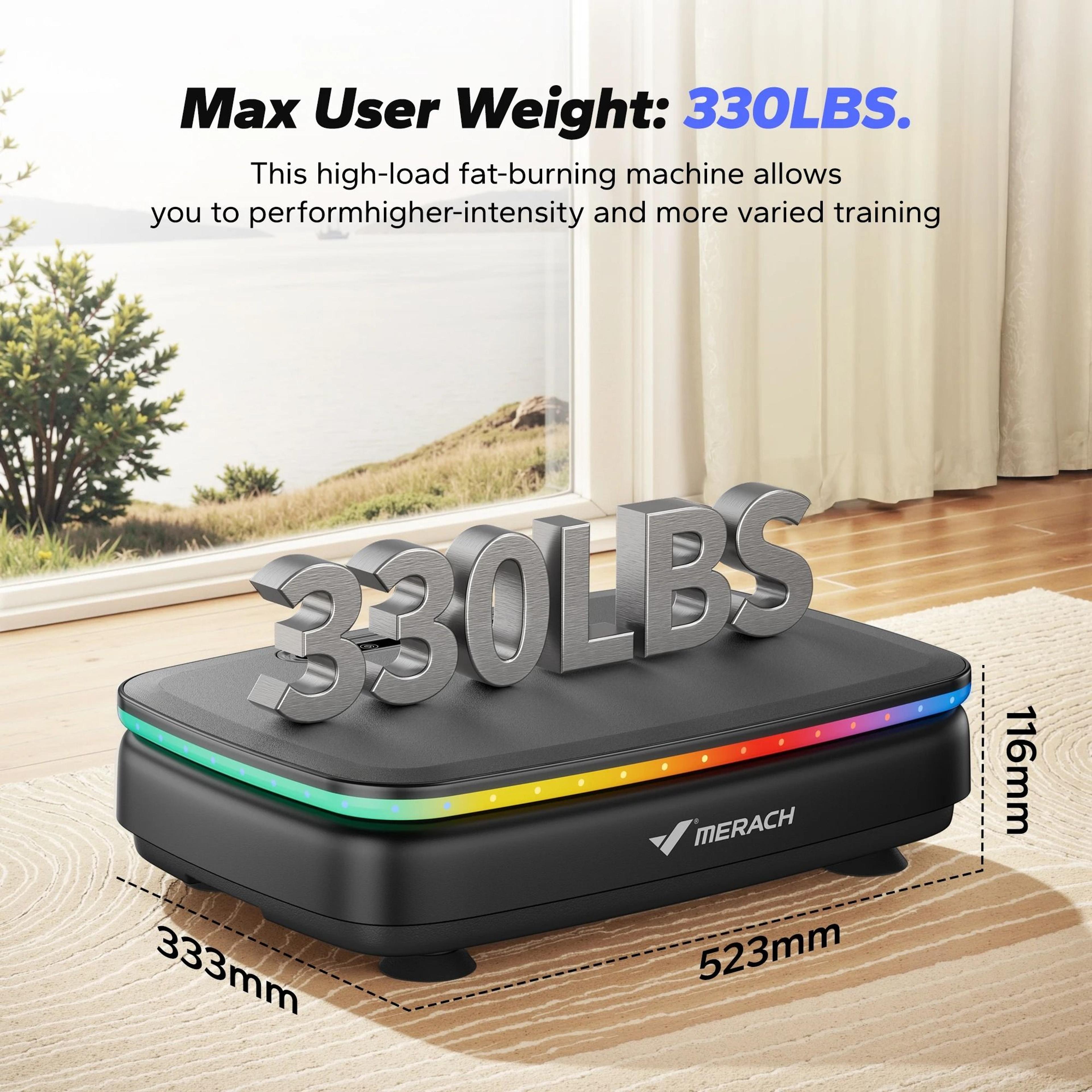 MERACH Vibration Plate Exercise Machine With Integrated Lighting  Whole Body Workout Power Platform 5