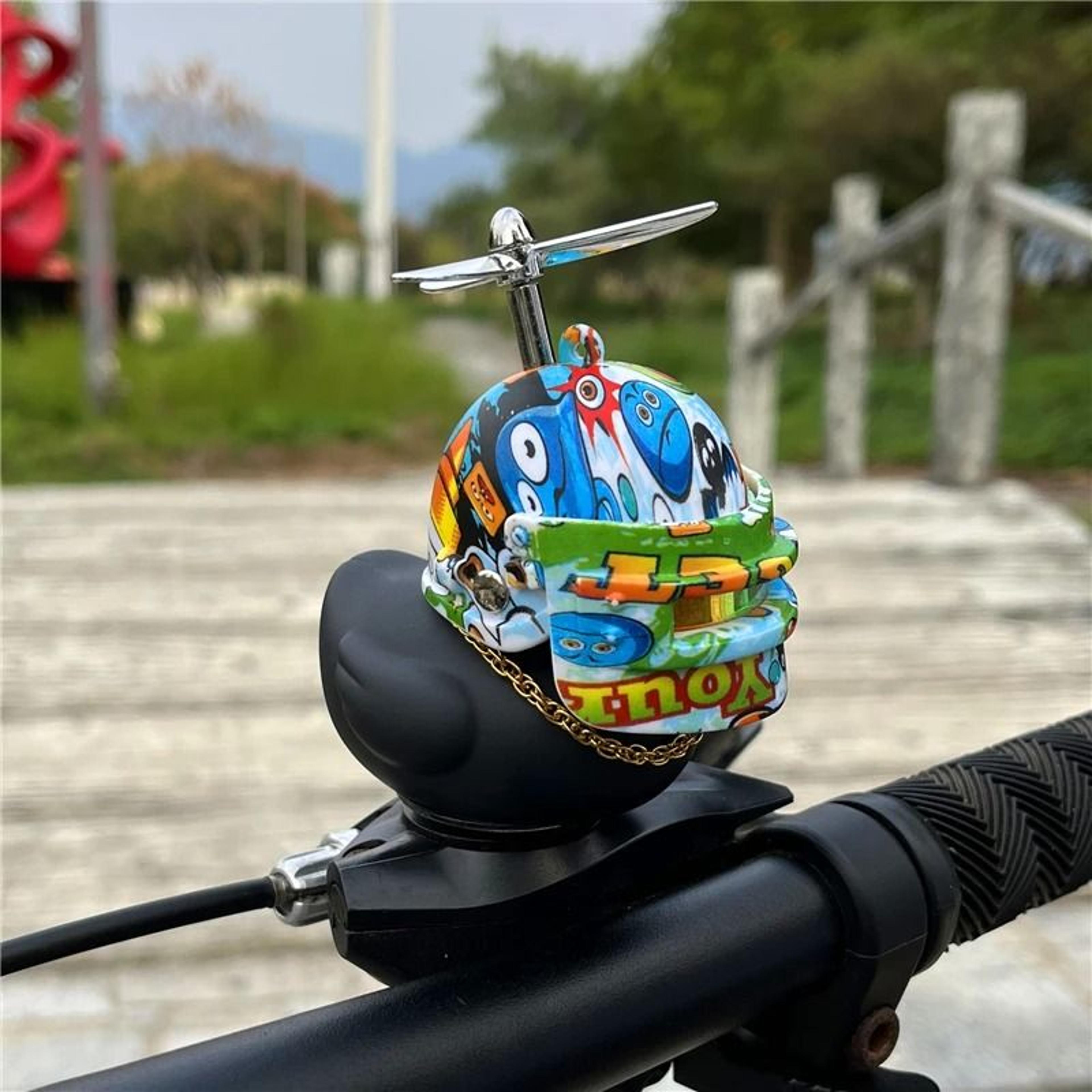 Black Rubber Duck Bicycle Horn  Silicone Strap Car Ornament  Kids Bike Bell 12