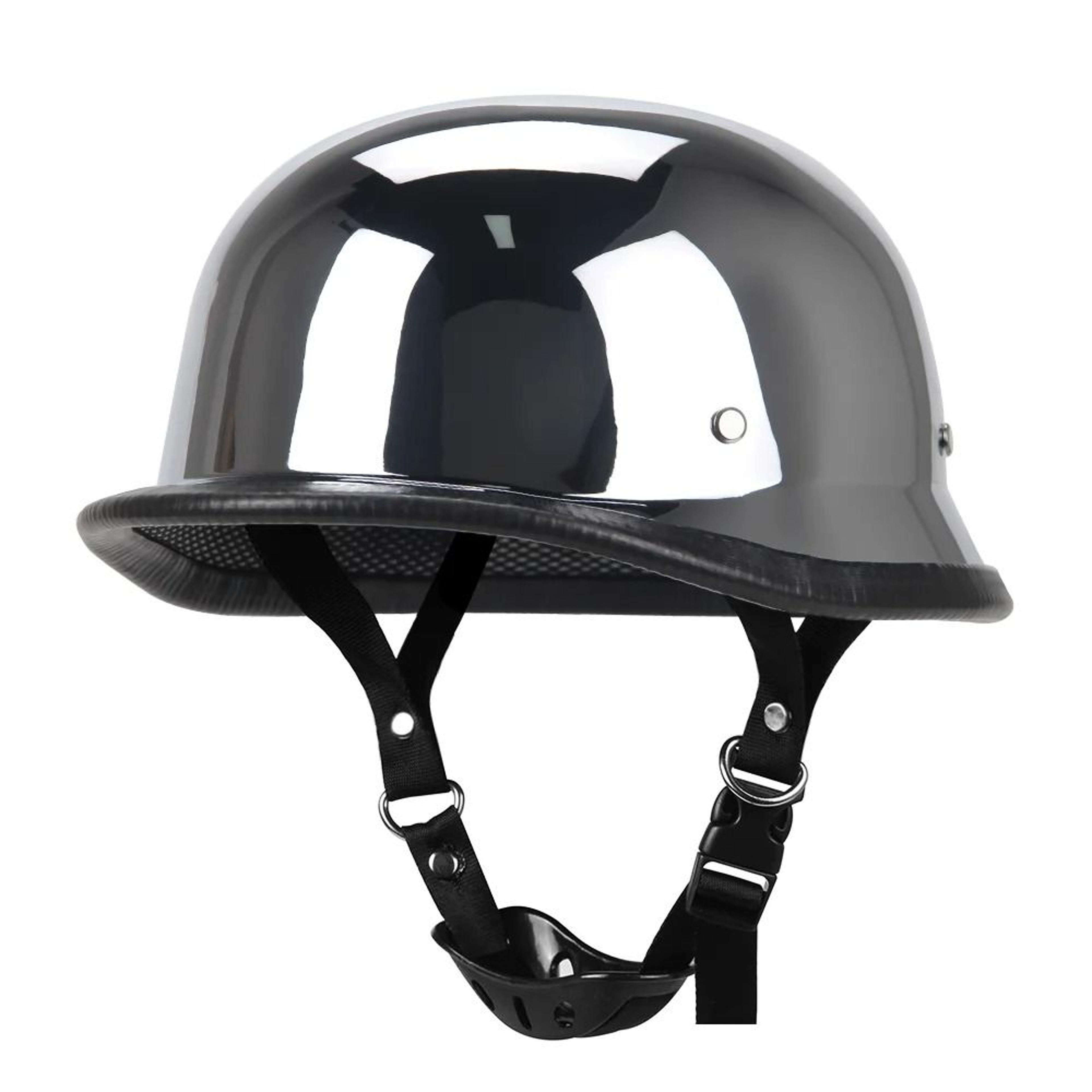 German Leather Vintage Half Helmet  DOT Certified Open Face Biker Pilot Casco 5