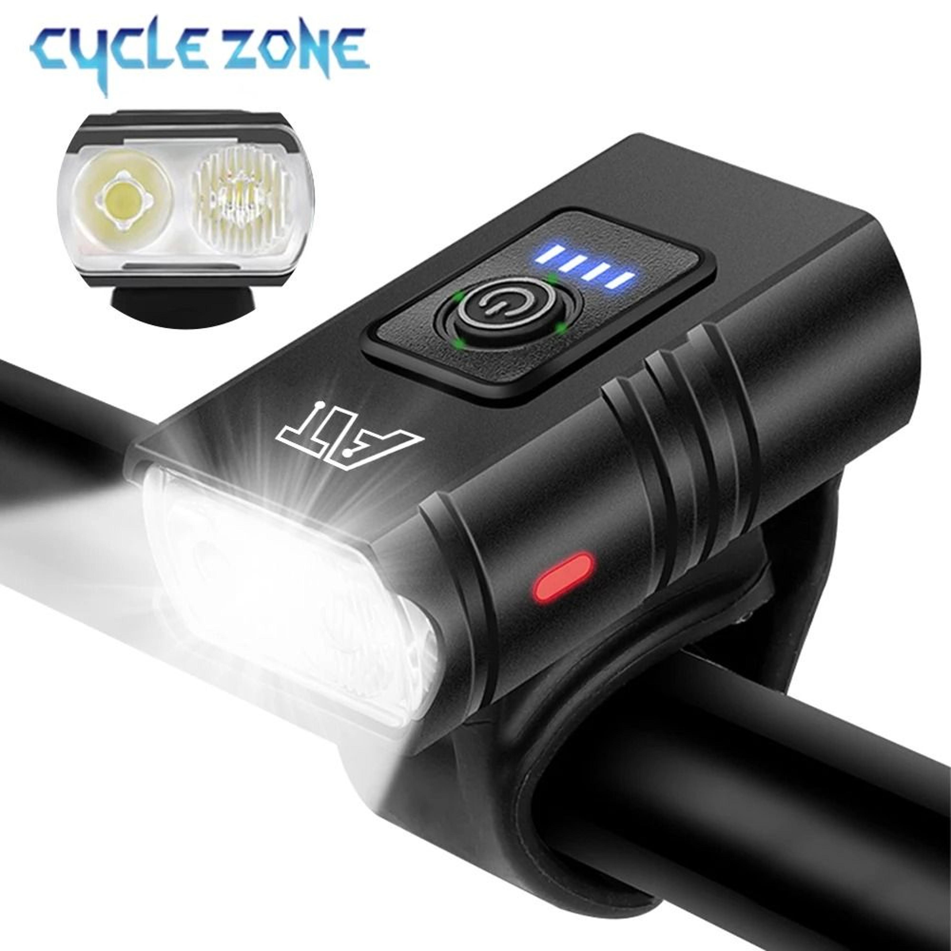 t6 dual-led bicycle headlight | high-intensity type-c rechargeable mtb front lamp & waterproof flashlight