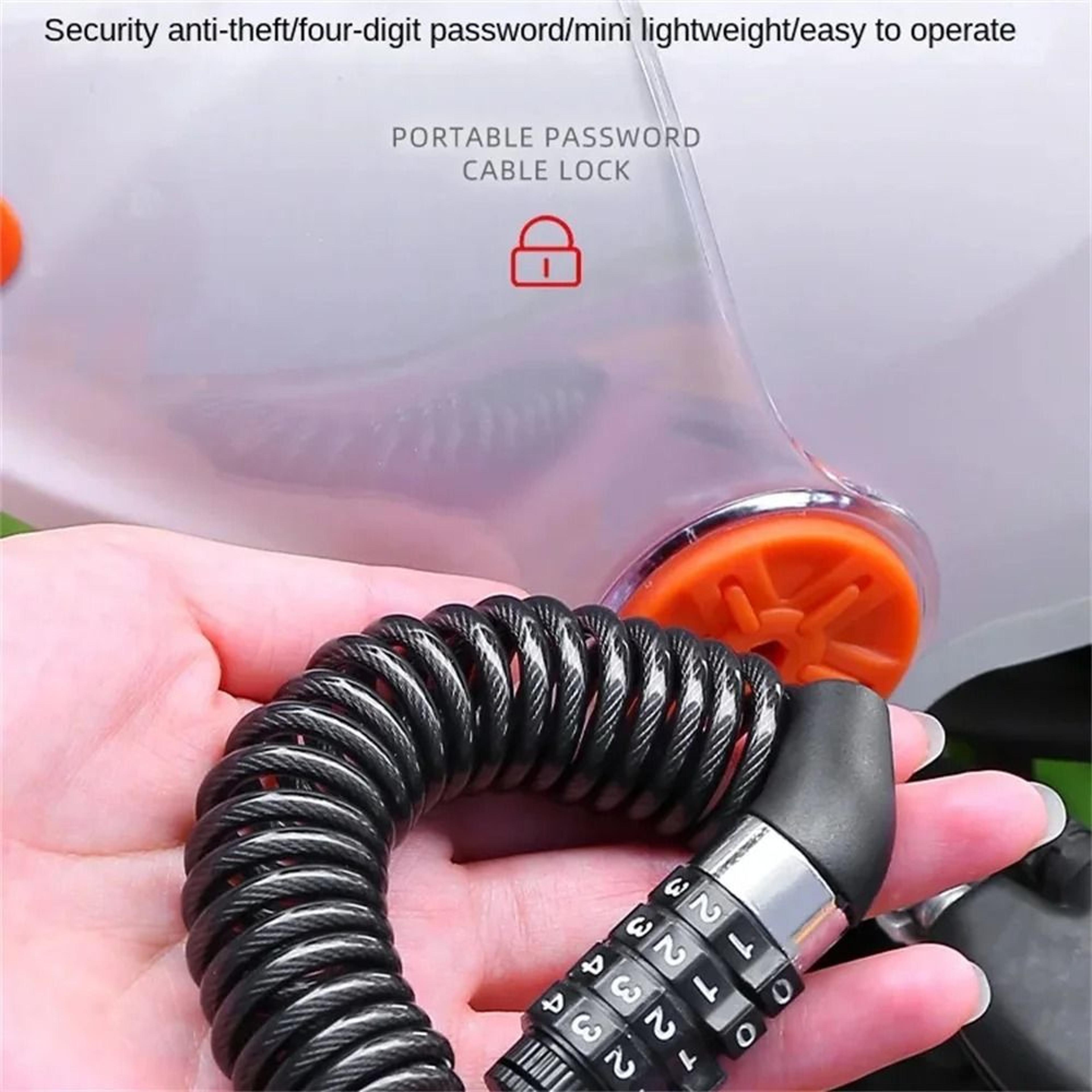 Universal Bicycle  Motorcycle Steel Wire Chain Lock  AntiTheft Resettable Combination Lock For Helm 4