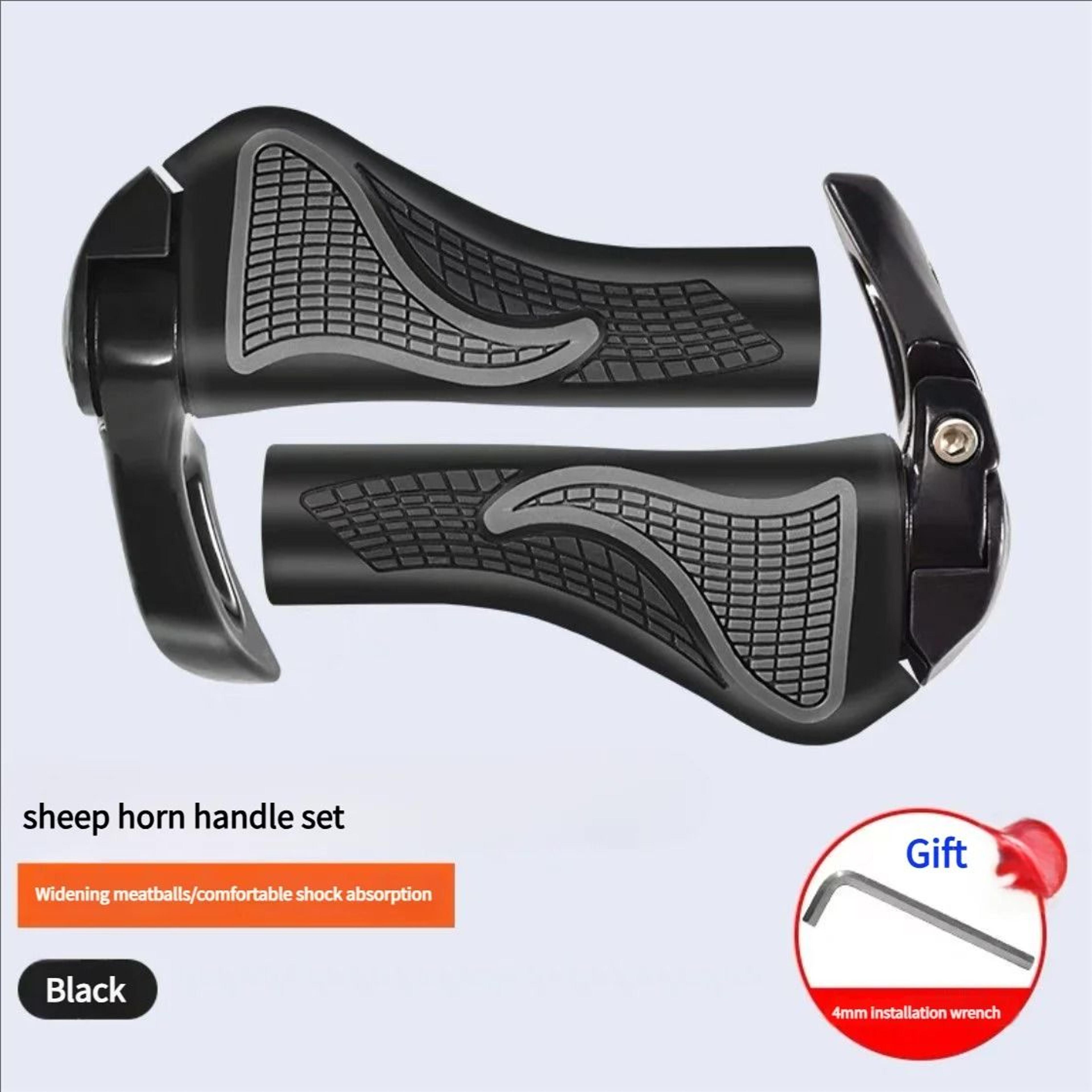 Ergonomic ShockAbsorbing Mountain Bike Grips  AntiSlip Rubber Horn Grips With Bilateral Locking Sys 6
