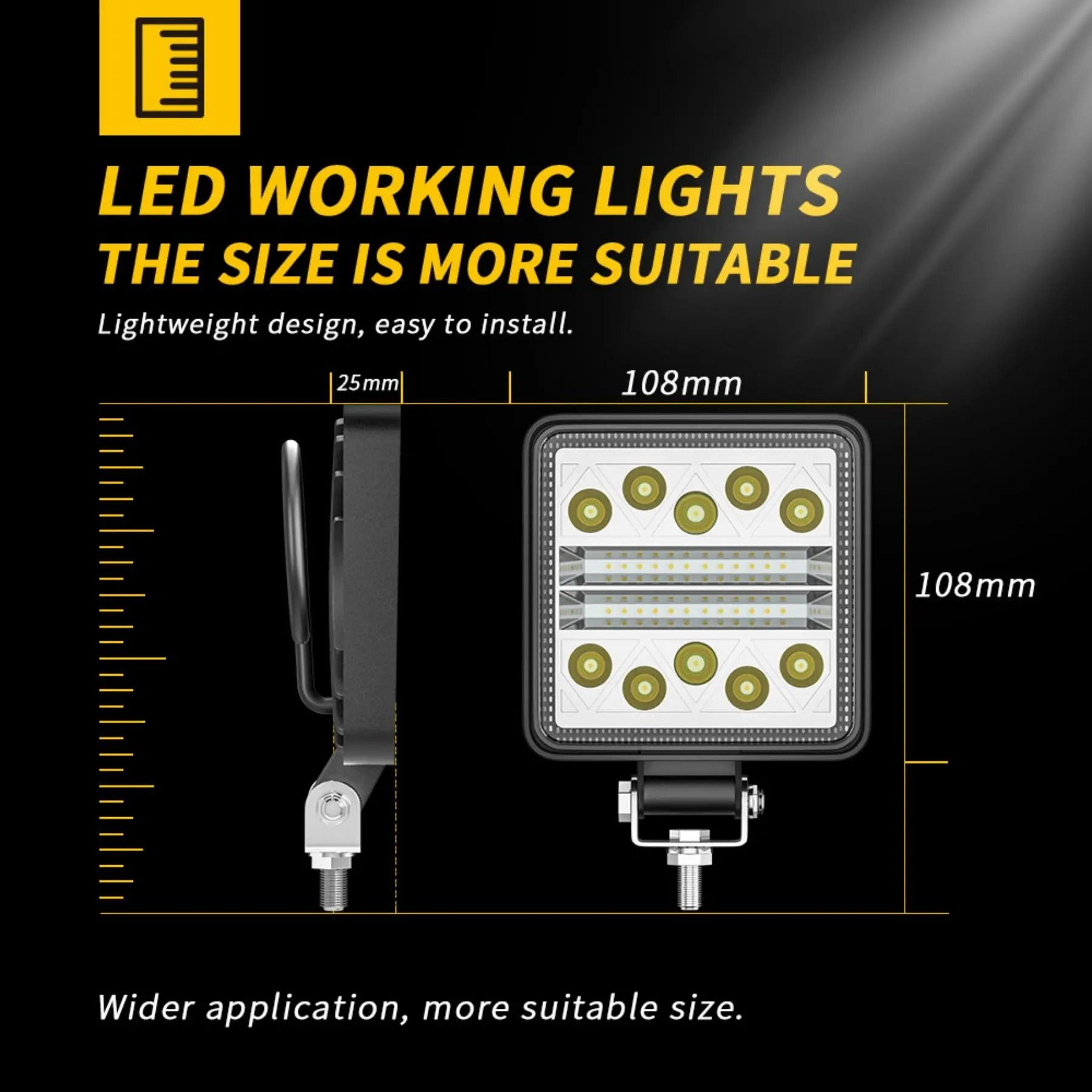 102W HighIntensity LED Work Light  IP65 Waterproof Spot  Flood Combo For Trucks  Tractors 1