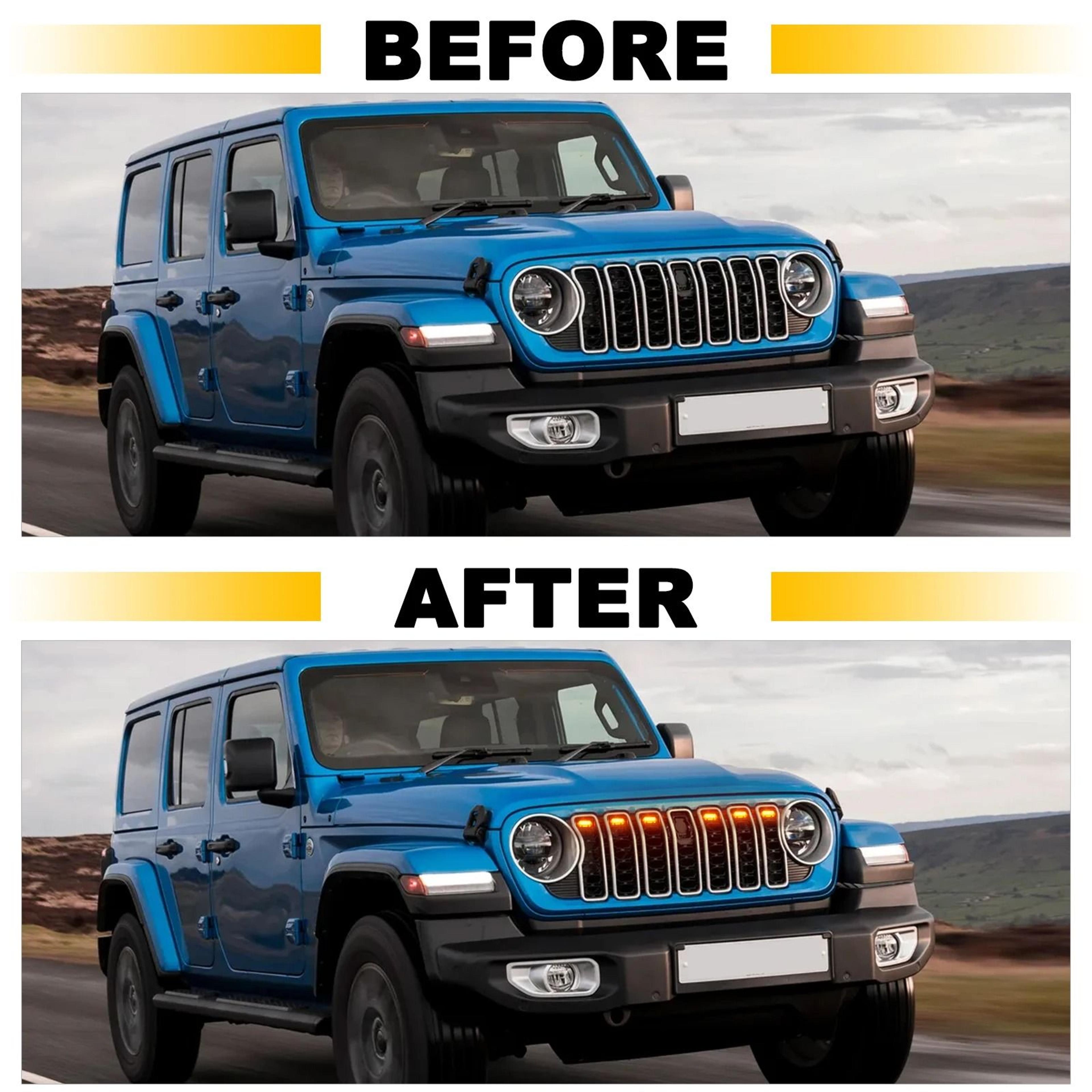 Front Grill LED Lighting Kit  Fit For Jeep Wrangler JL  JLU 20242026  Waterproof IP67 Grille Access 1