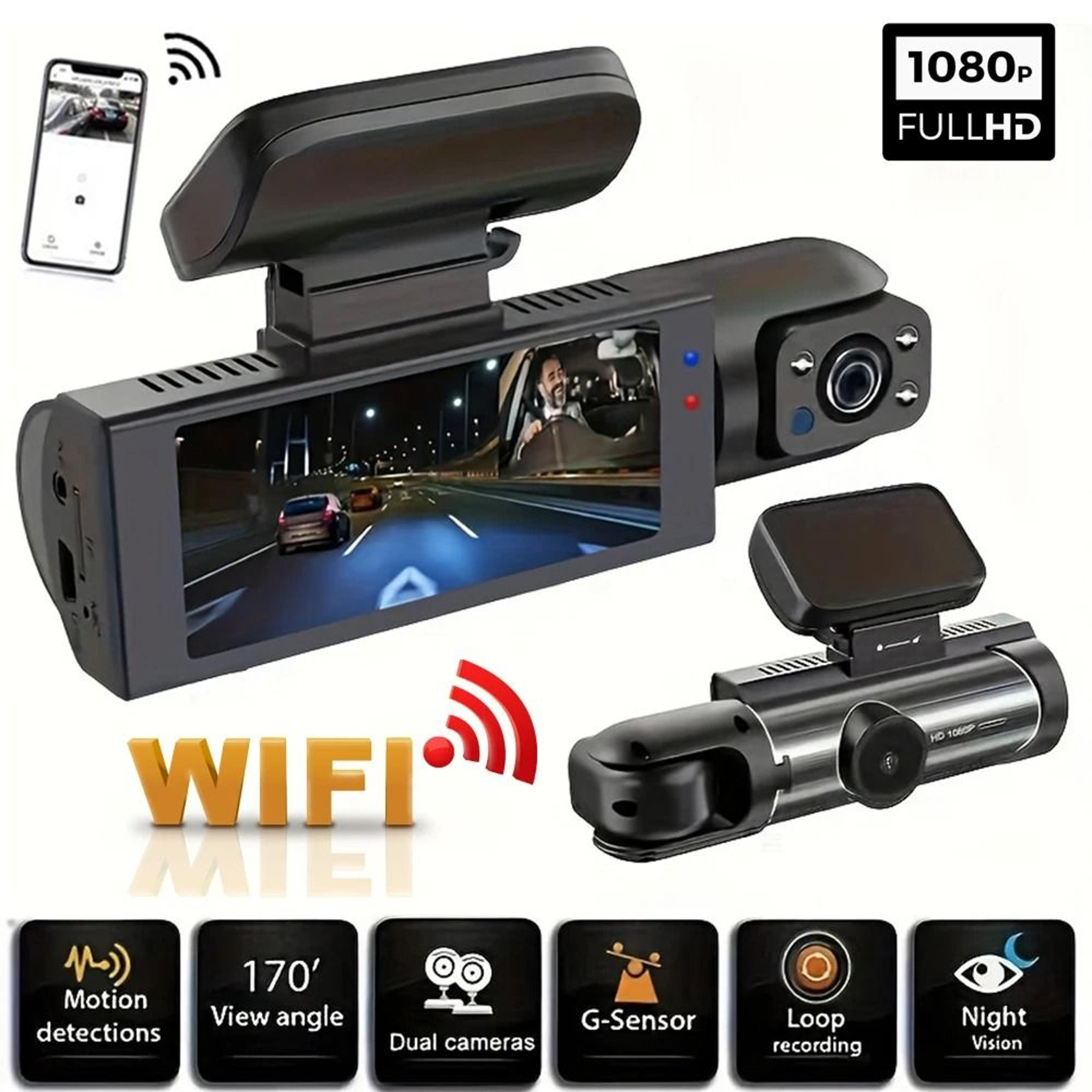 1080P WiFi Dual Dash Cam  Front  Interior Car Camera With IR Night Vision  Loop Recording 0