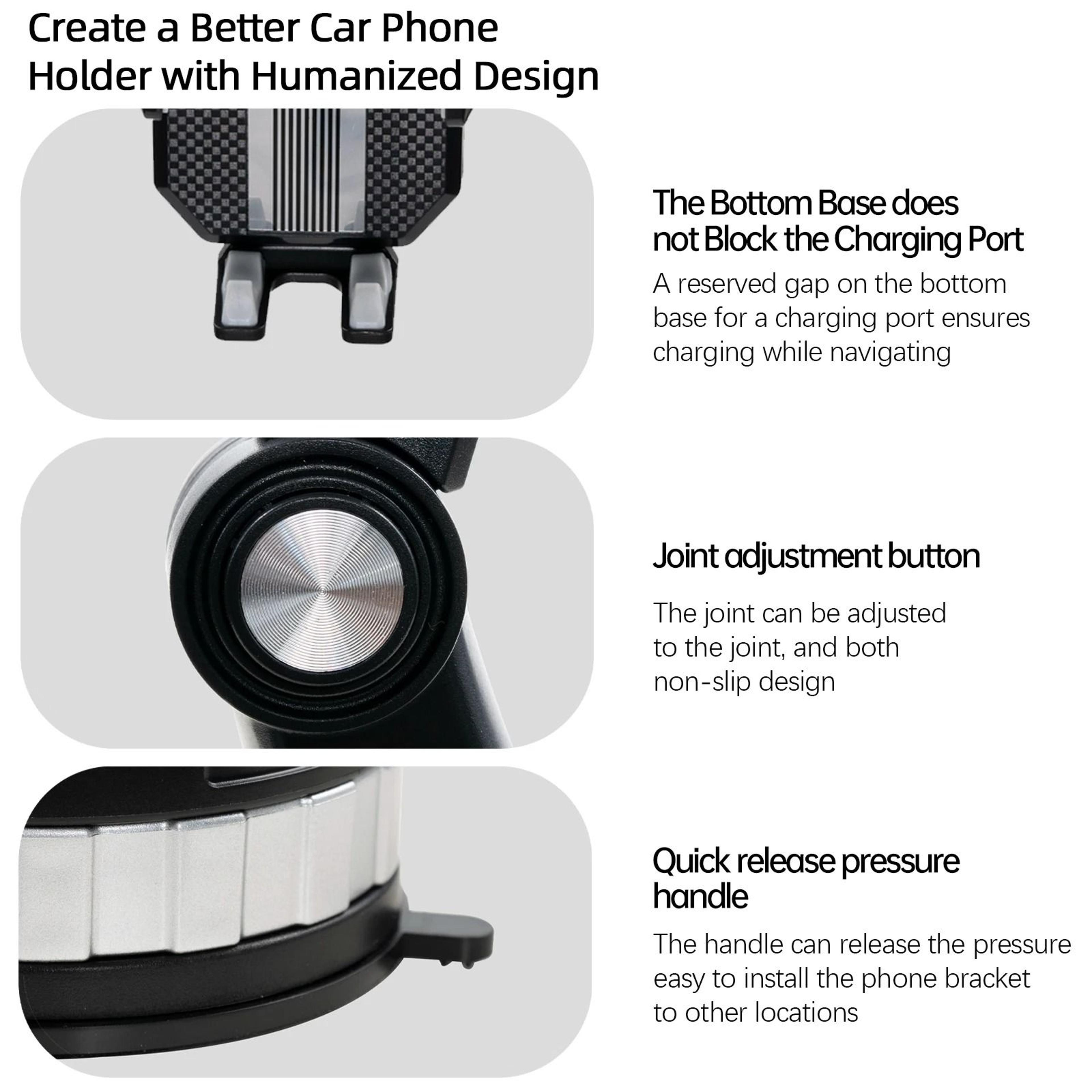 360 Rotation Universal HighIntensity Car Mount  Mechanical Joint Suction Holder For Windshield  Das 4