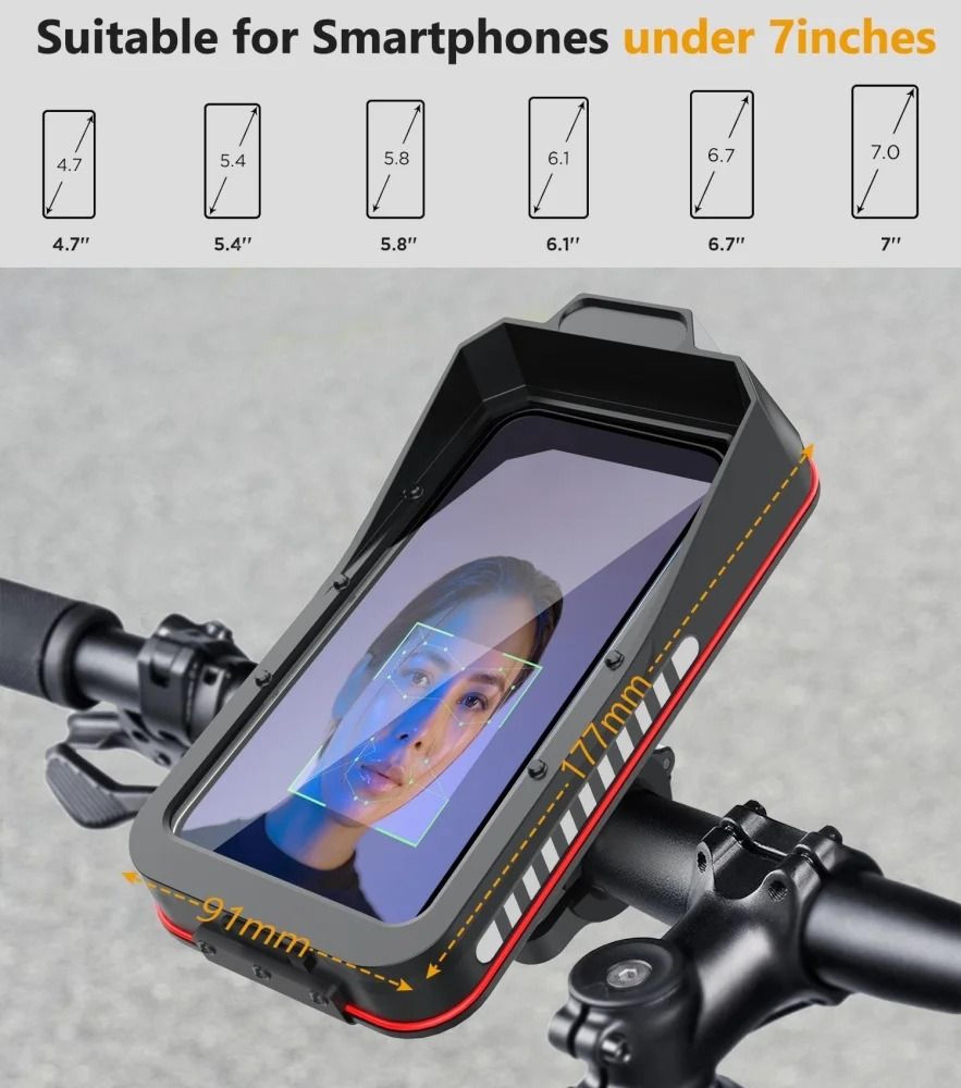 Waterproof Touch Screen Bike  Scooter Handlebar Case  QuickLock MTB  Motorcycle Phone Mount 3