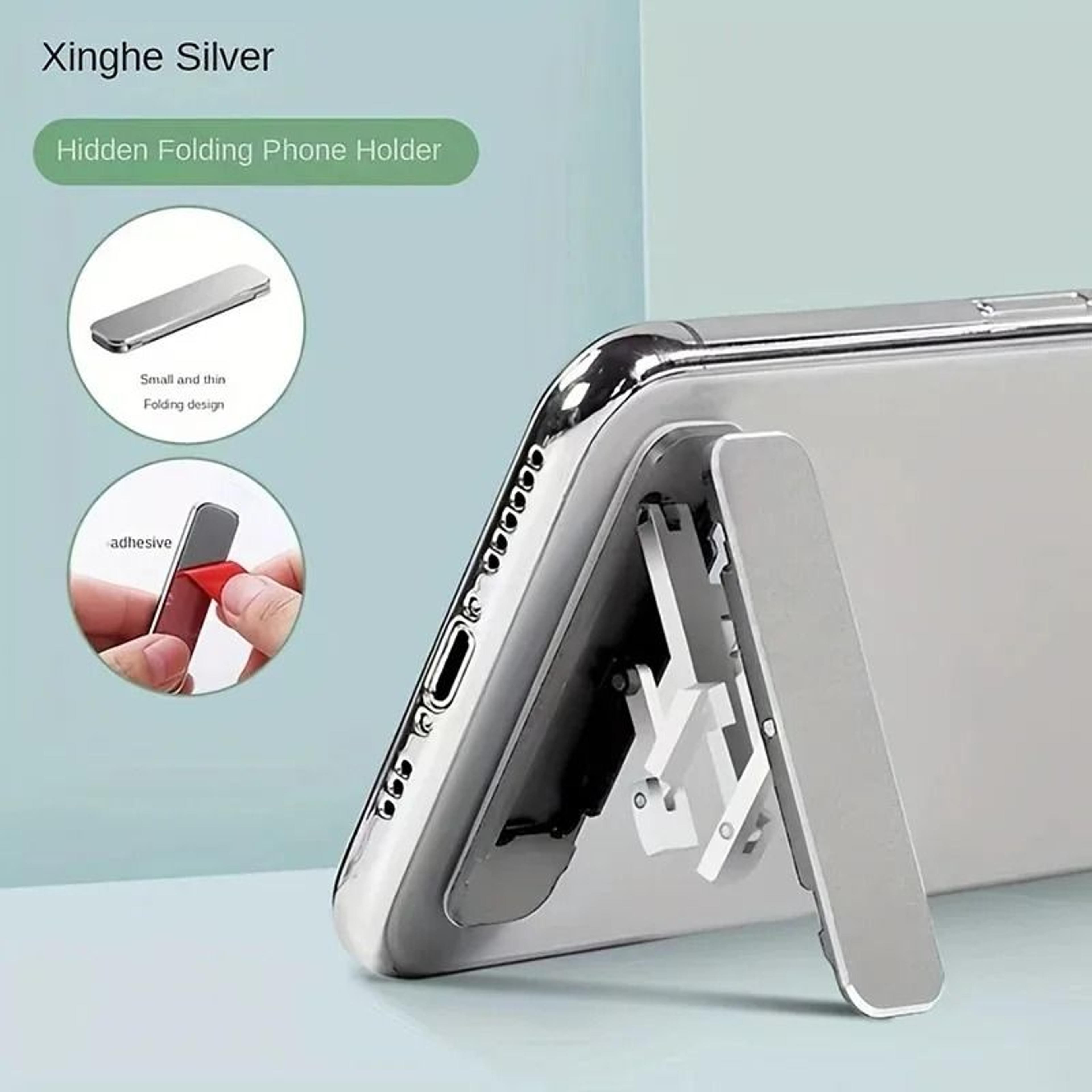 Mini Invisible Adhesive Phone Kickstand  UltraSlim Foldable Metal Bracket  Portable Smartphone Supp 4