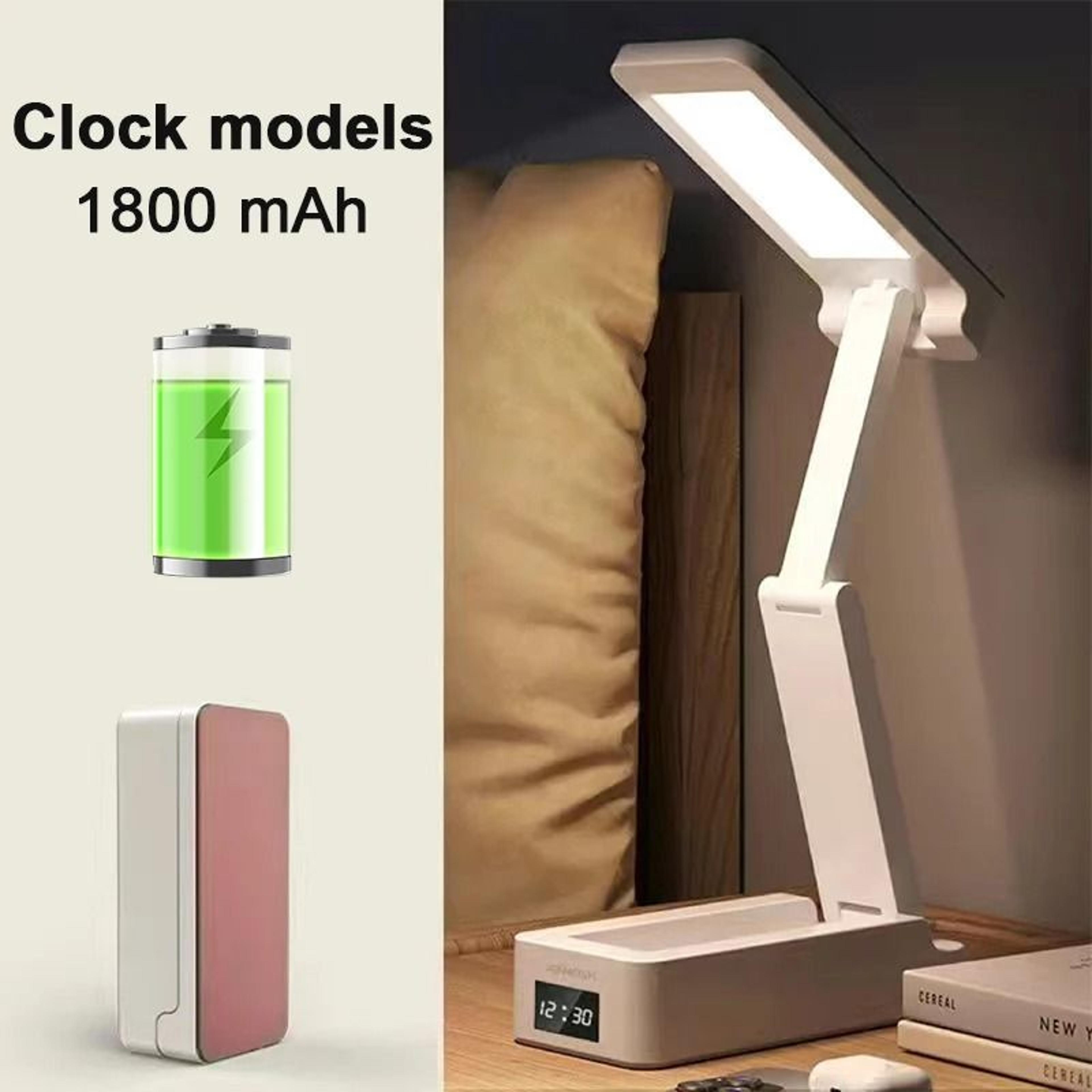 Portable Foldable LED Desk Lamp With Clock  EnergySaving USB Rechargeable Reading Light 11