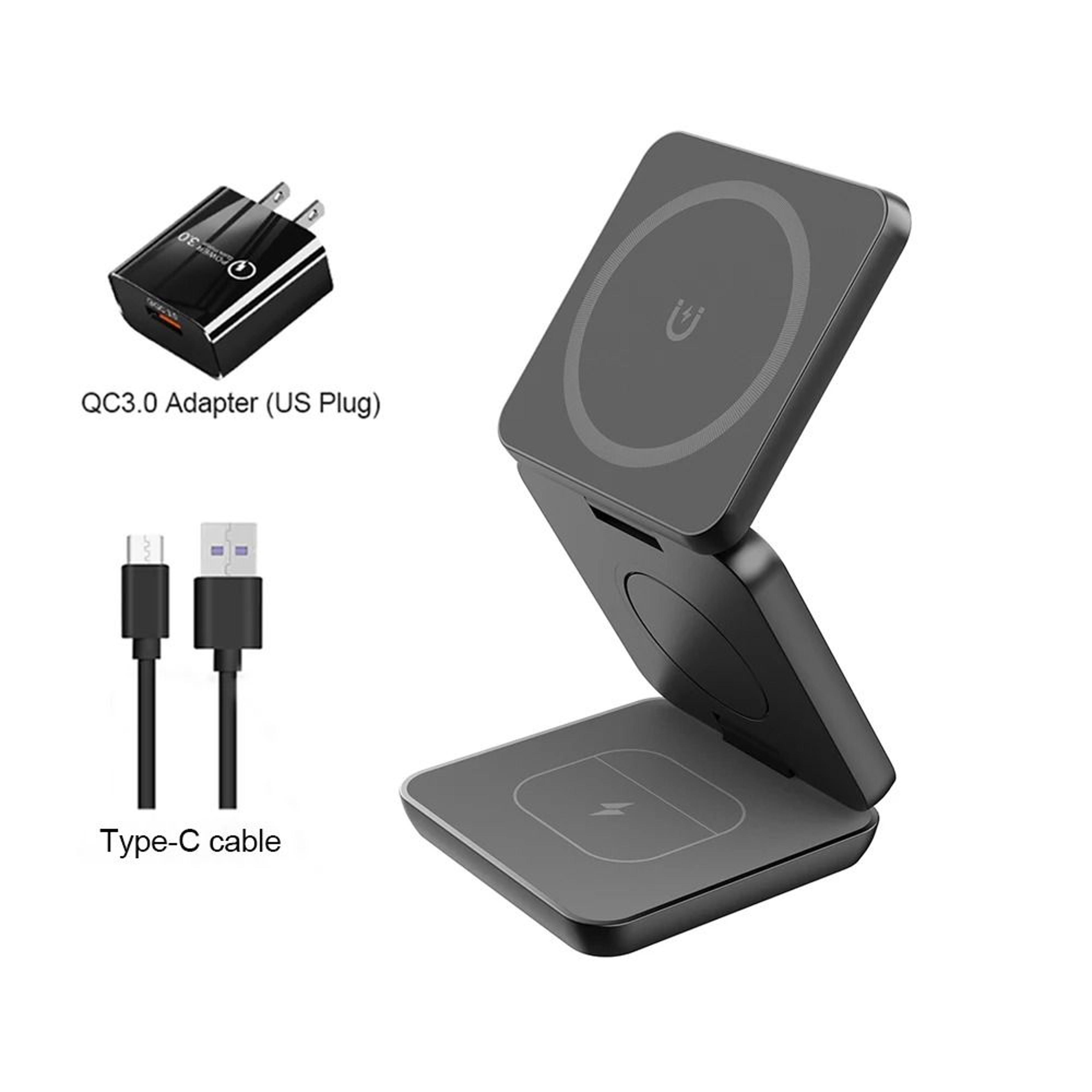 3in1 Foldable Magnetic Wireless Charging Station  Fast Charging Stand For IPhone 16 Series  Apple W 8